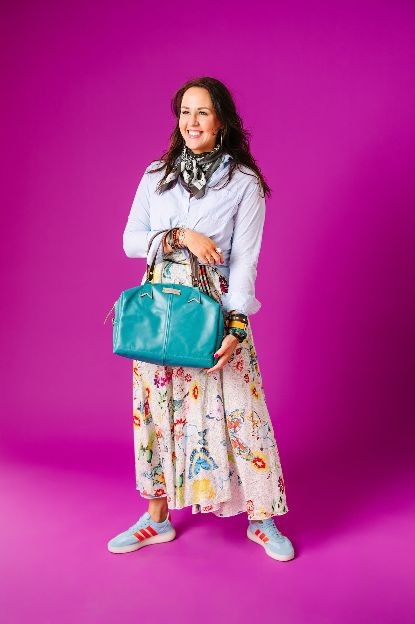 Relaxed Riviera Collection | Eliza Satchel + Shoulder Tote | Lagoon Blue