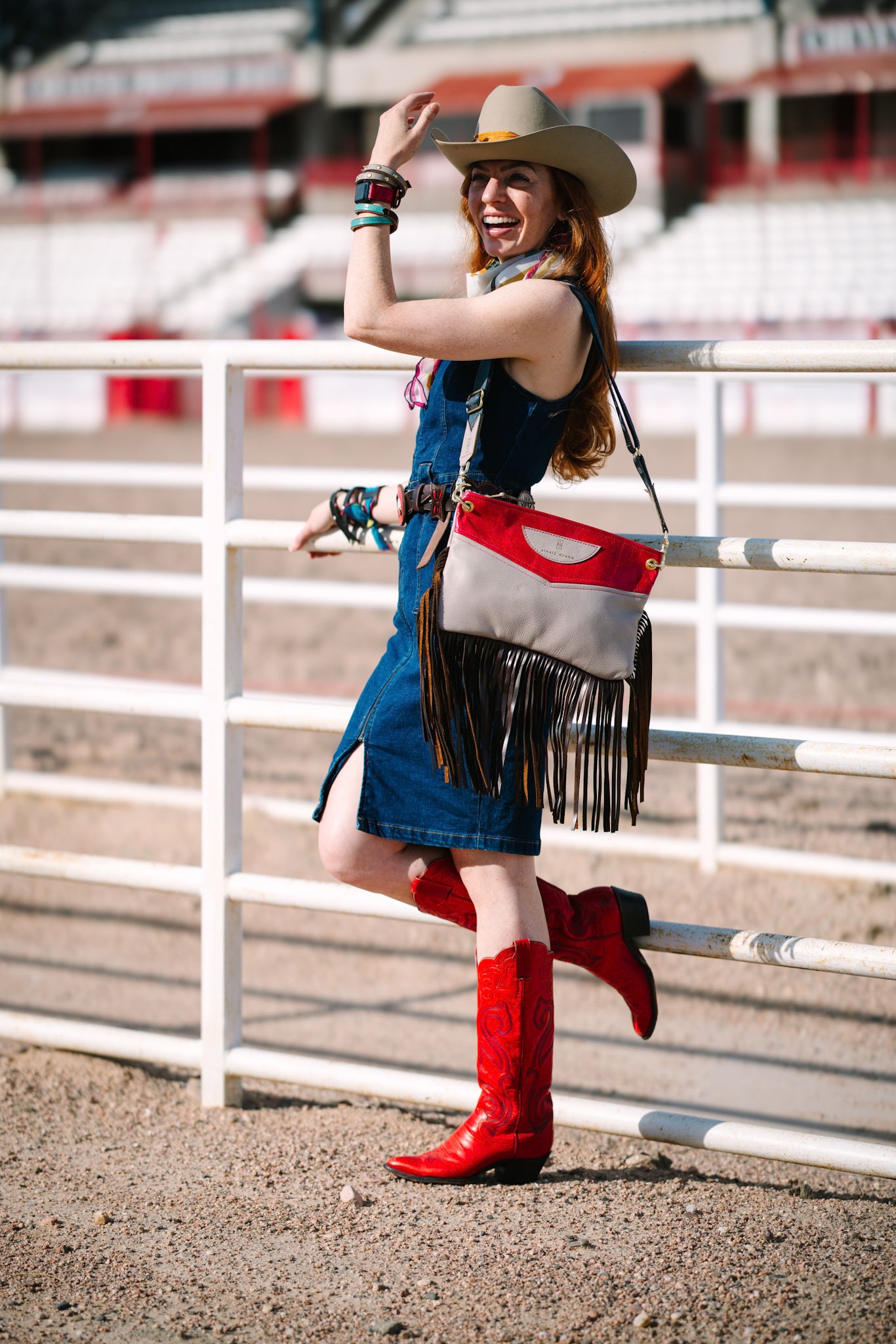 Arena Tradition Collection | Jackie Crossbody | Wildrose + Stone Gray