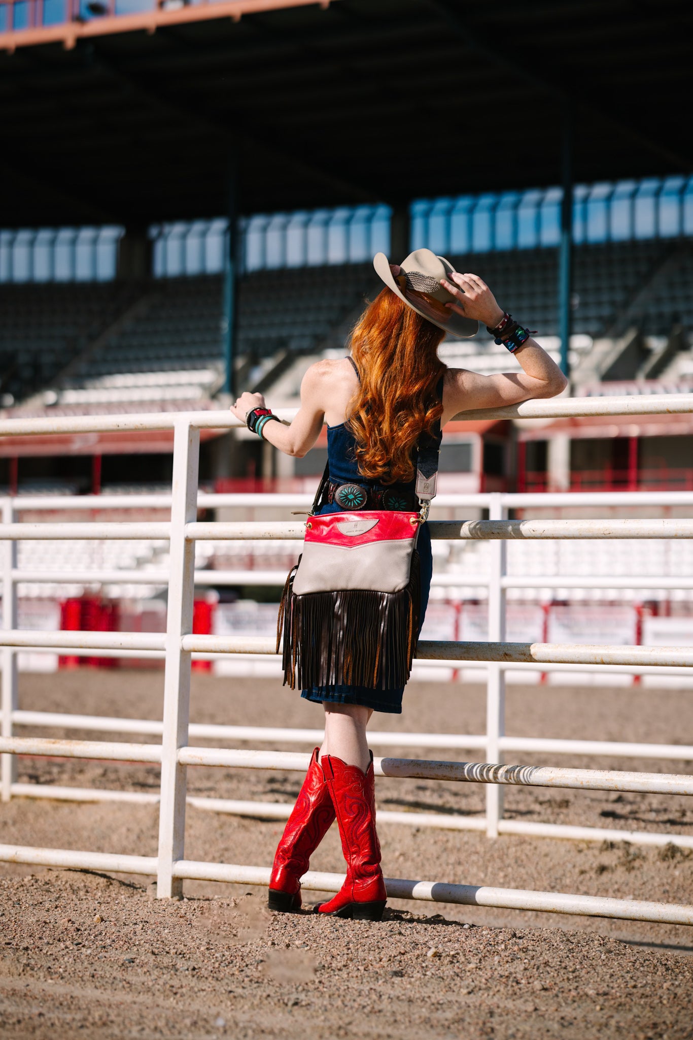 Arena Tradition Collection | Jackie Crossbody | Wildrose + Stone Gray