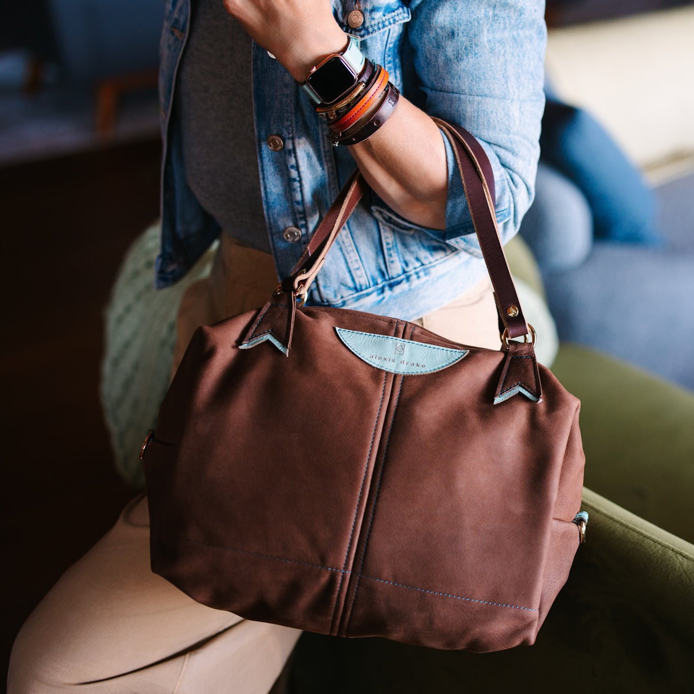 Autumn Reverie Collection | Eliza Satchel + Shoulder Tote | Mocha Suede