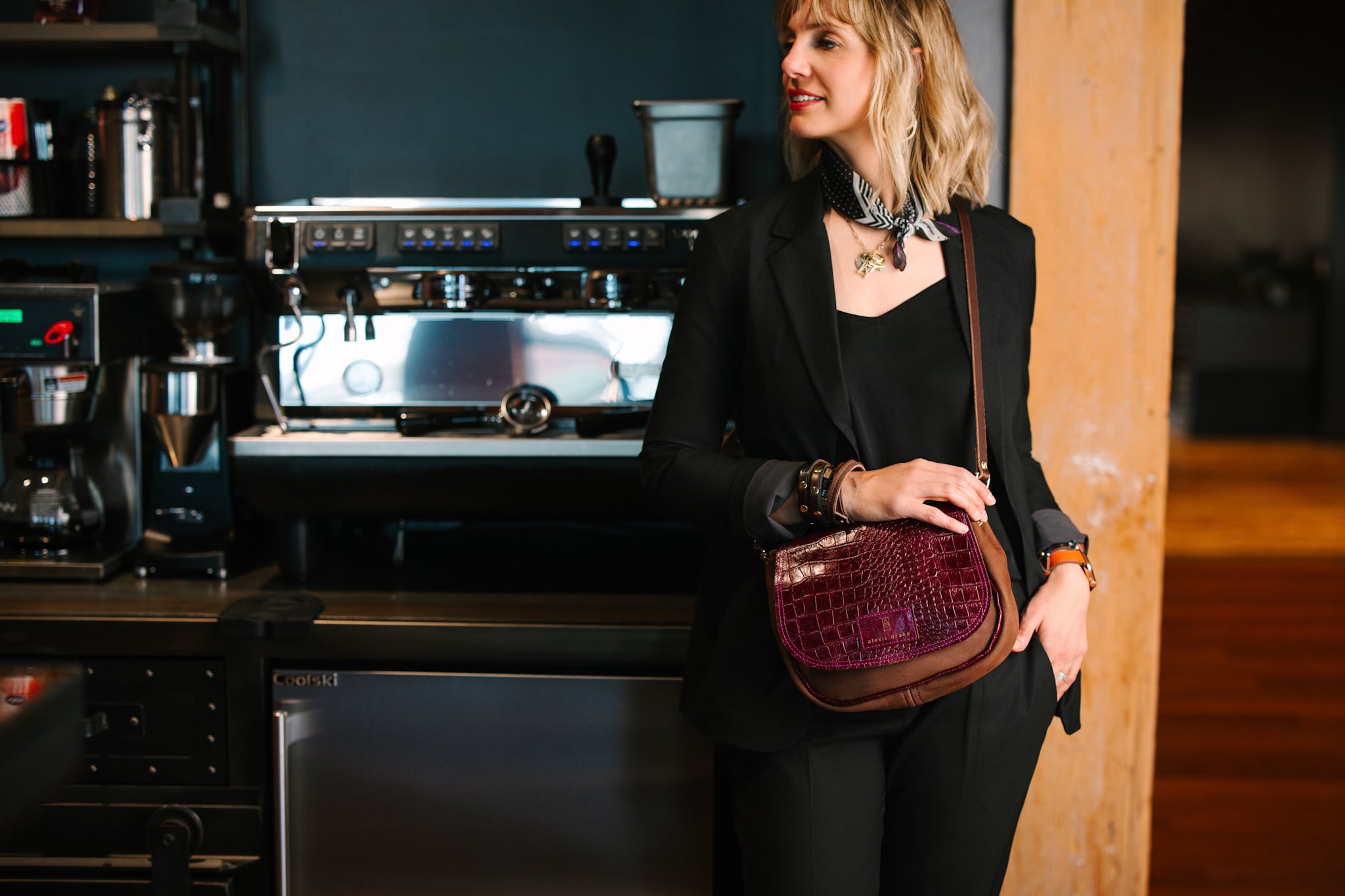 Autumn Reverie Collection | Mini E Crossbody | Plum Croc