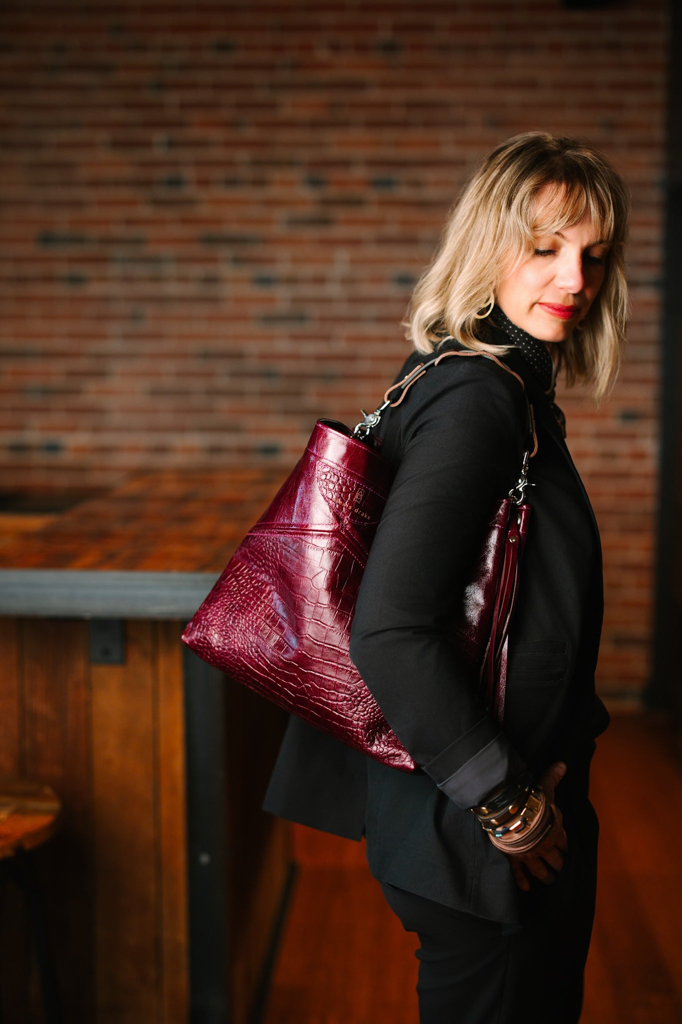 Autumn Reverie Collection | Eleanor Shoulder Tote | Plum + Plum Croc
