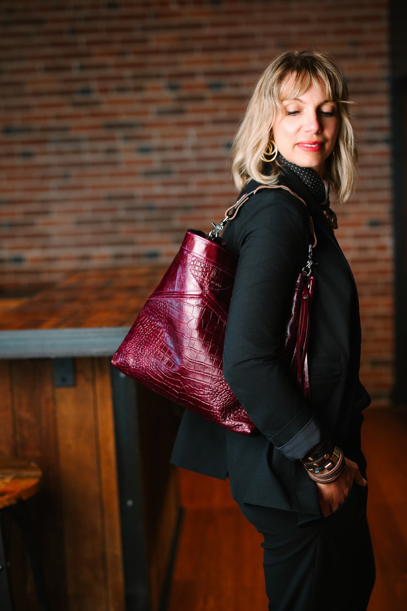 Autumn Reverie Collection | Eleanor Shoulder Tote | Plum + Plum Croc