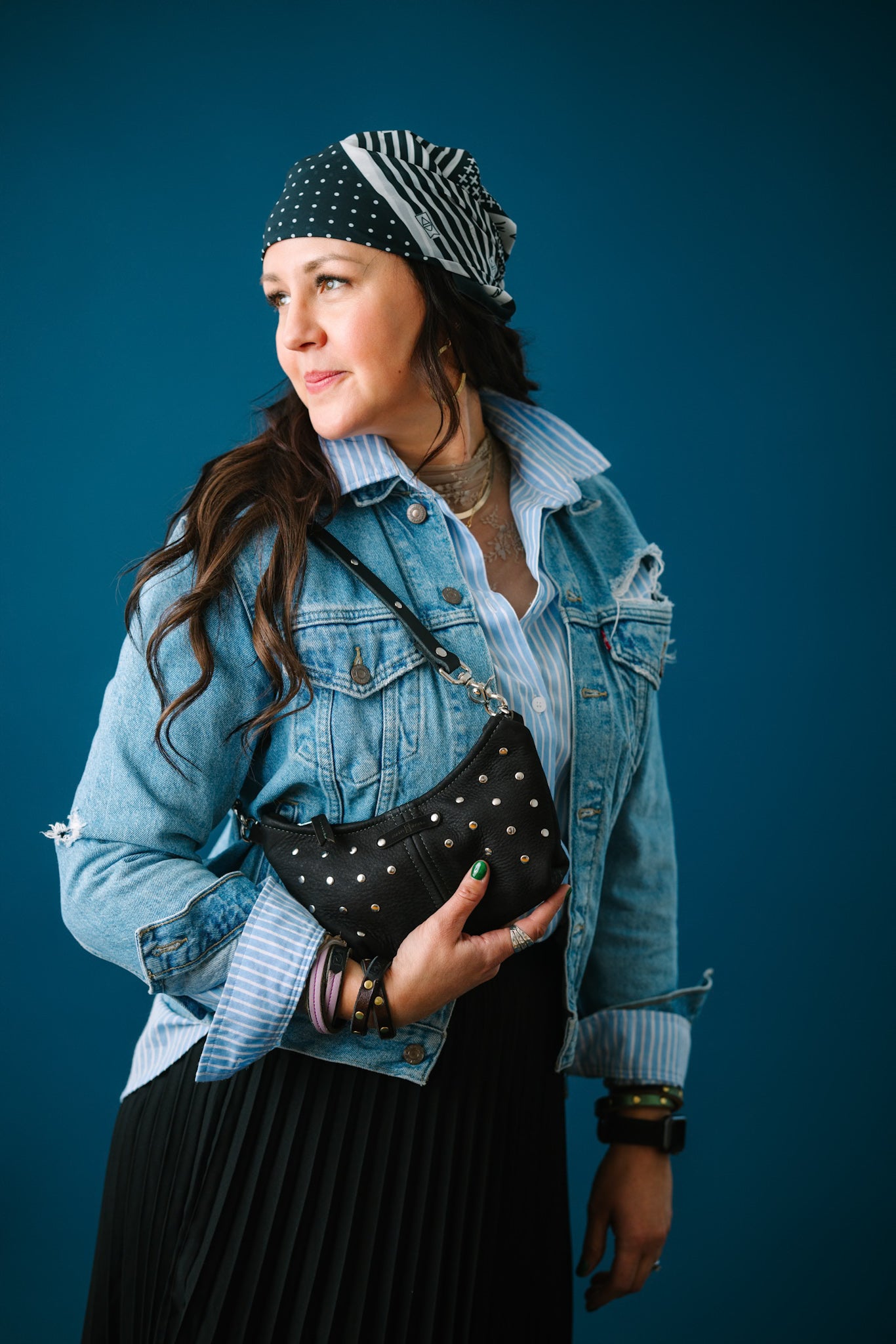 Midnight in Paris Collection | Penelope Crossbody | Noir Suede