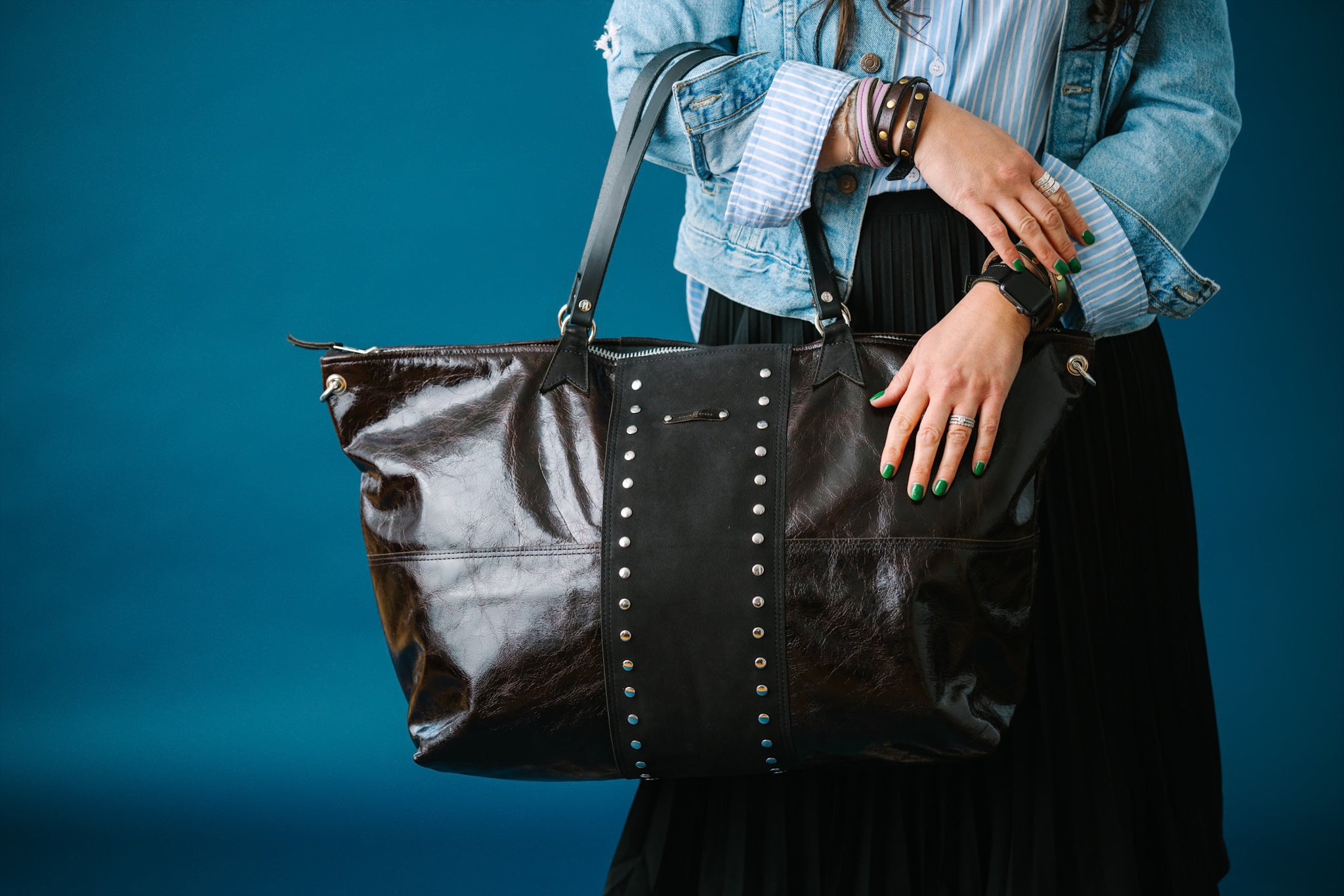 Midnight in Paris Collection | Roundabout Weekender Tote | Chocolate Truffle + Noir Suede