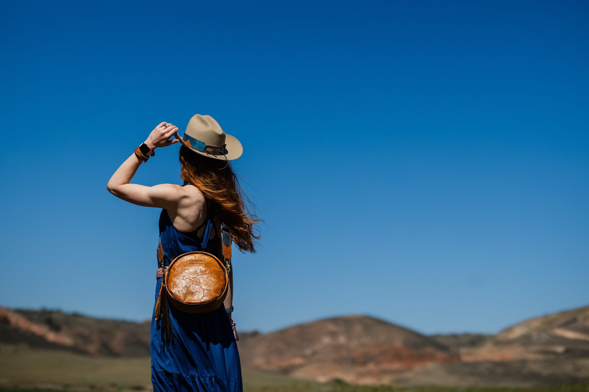 Vintage Cowgirl Collection | Flicka Crossbody | Golden Rose Embossed + Rocky