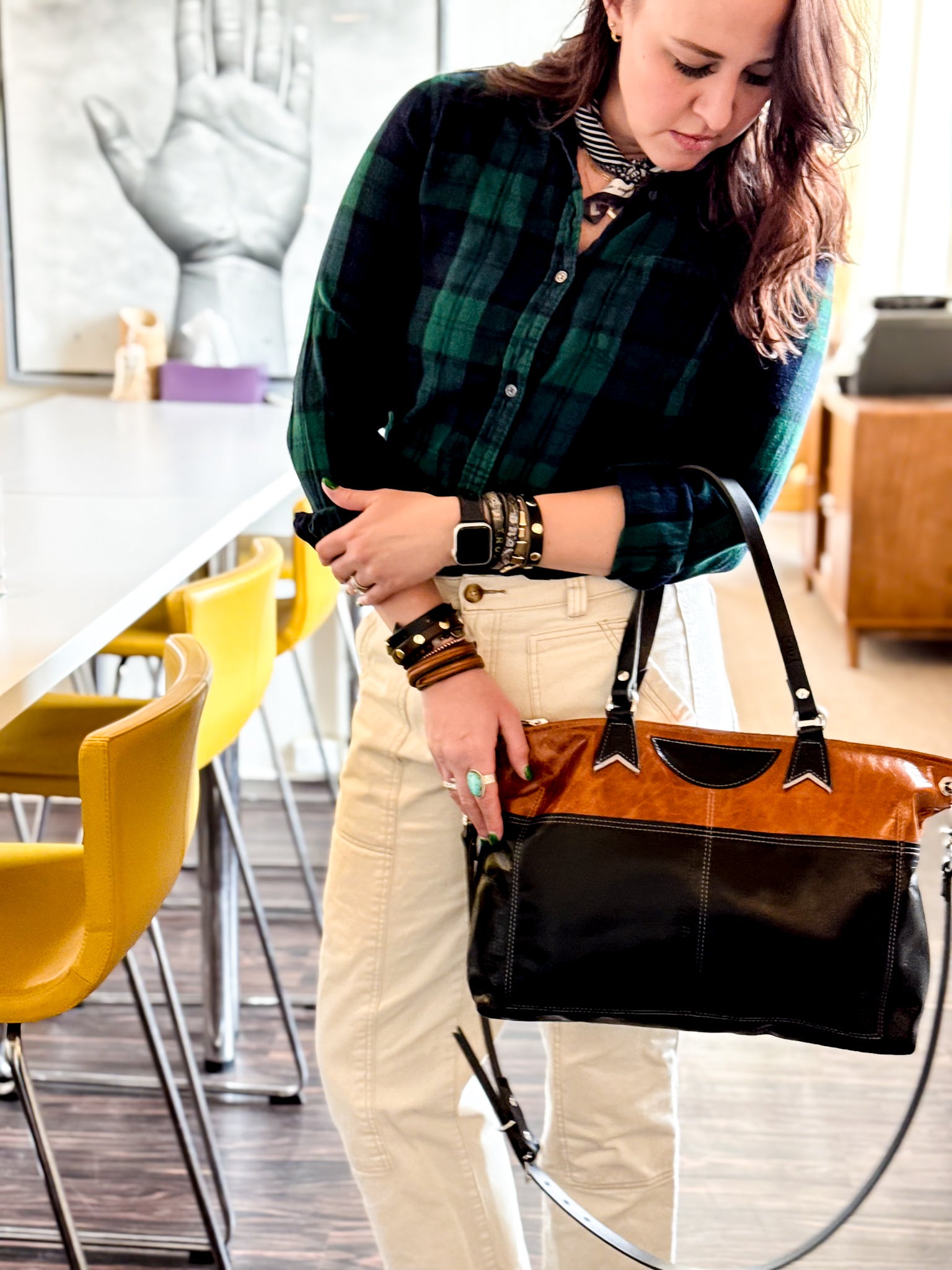Everyday Collection | Lexie Brief Crossbody + Shoulder Tote | Whiskey + Black