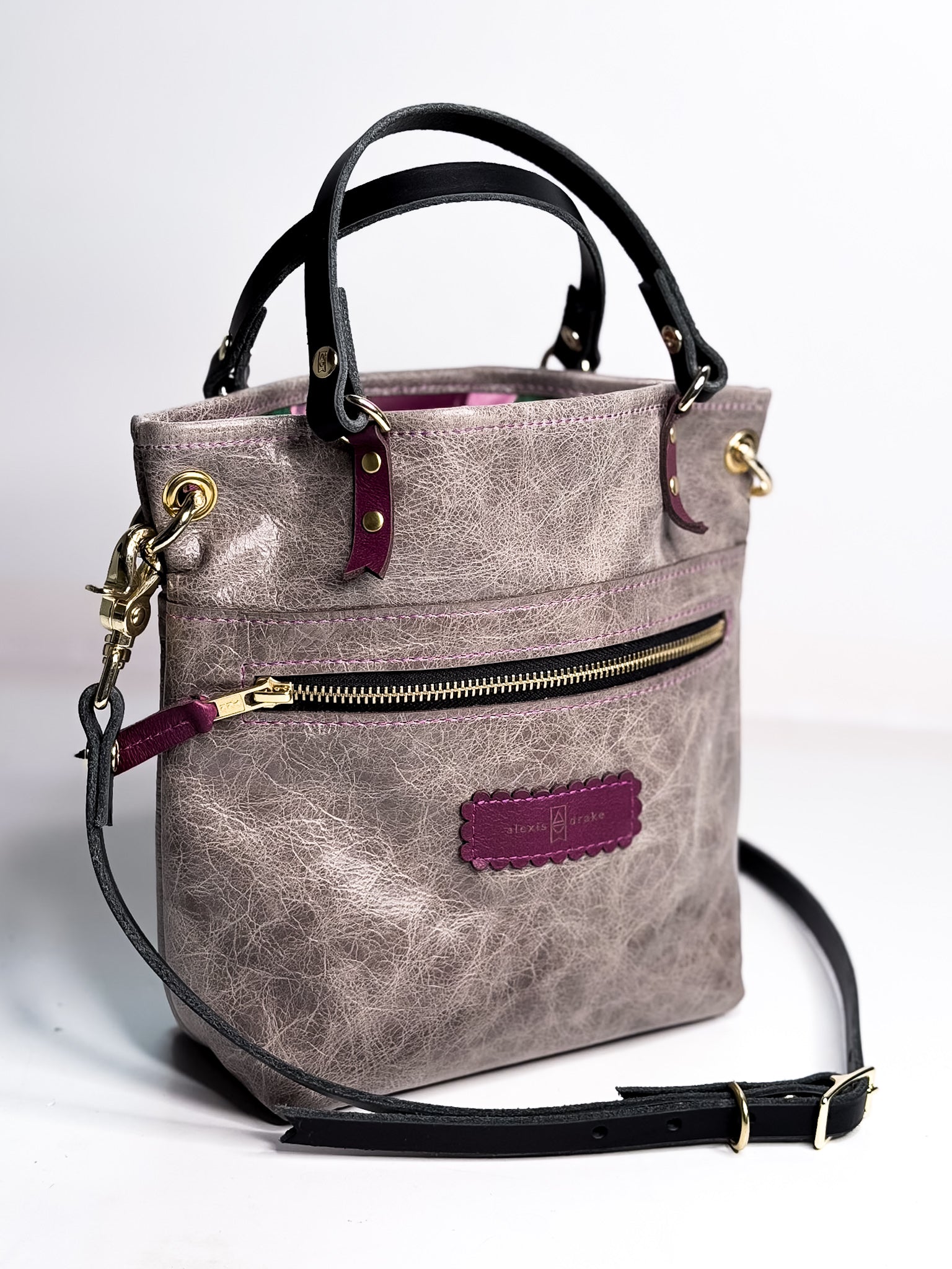 Wild Bloom Collection | Amika Satchel + Crossbody | Fog + Orchid