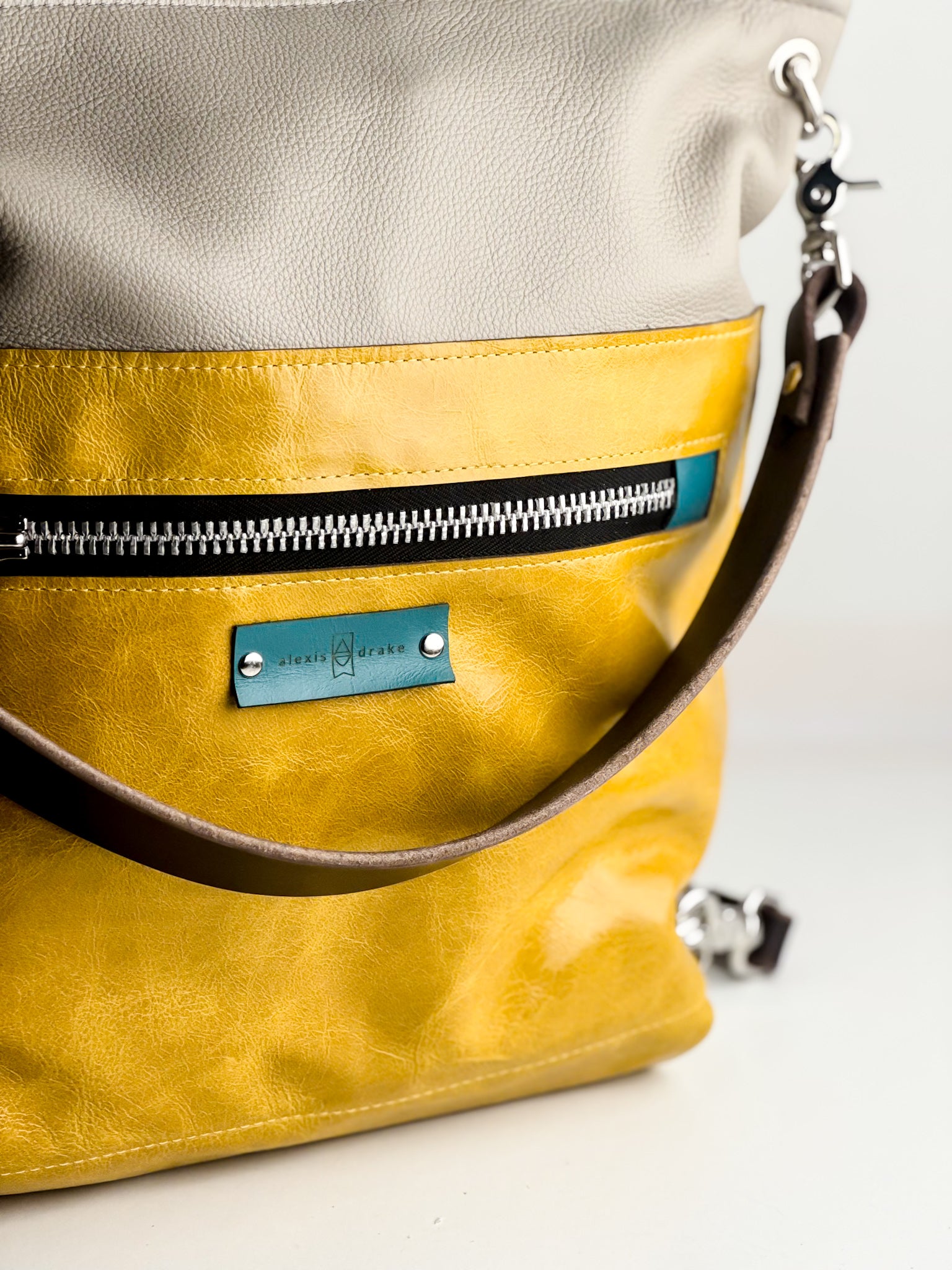 Relaxed Riviera Collection | Backpack Shoulder Tote | Linen Gray + Sunrise Yellow