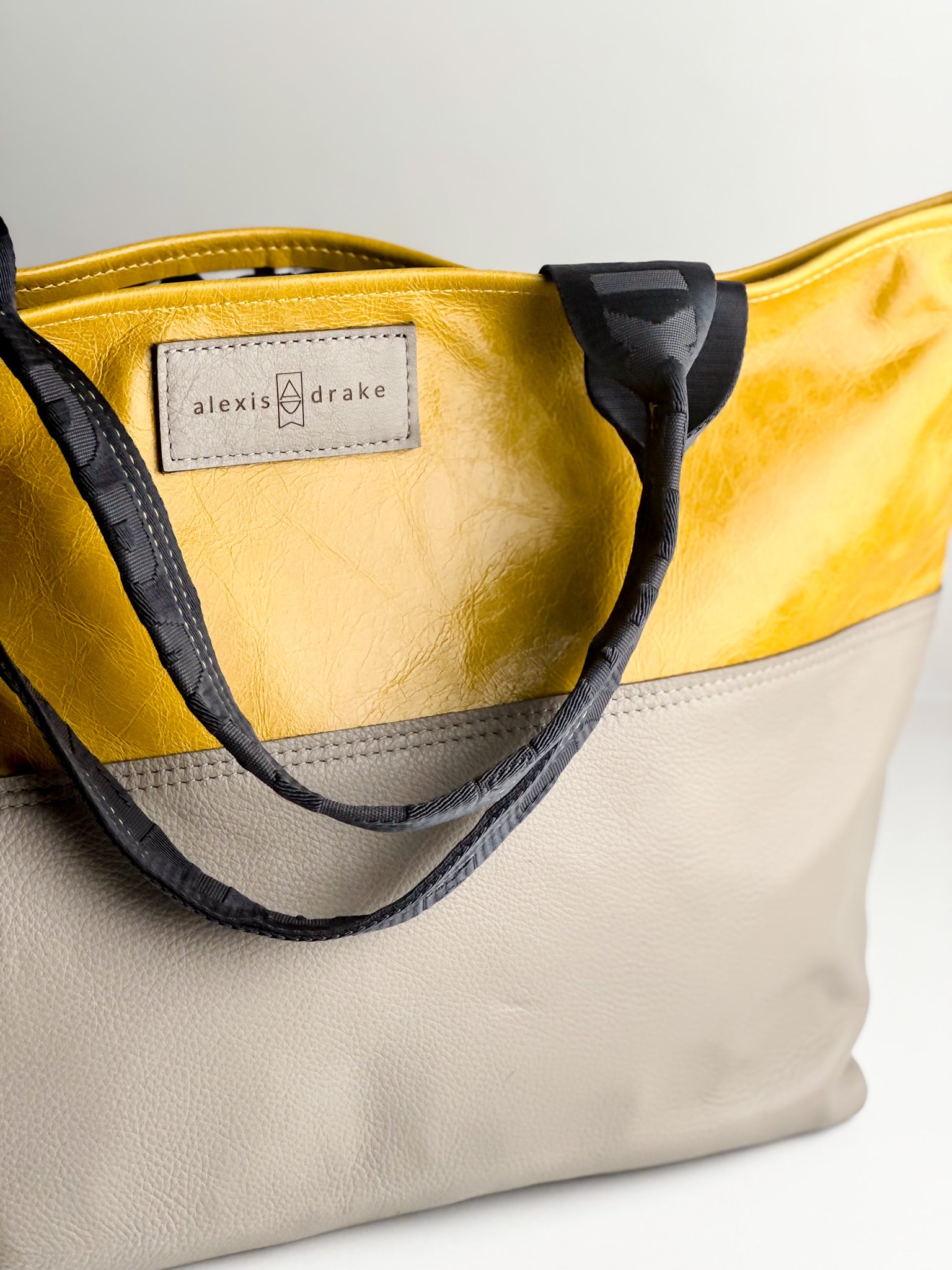 Relaxed Riviera Collection | Charlotte Shoulder Tote | Sunrise Yellow + Linen Gray
