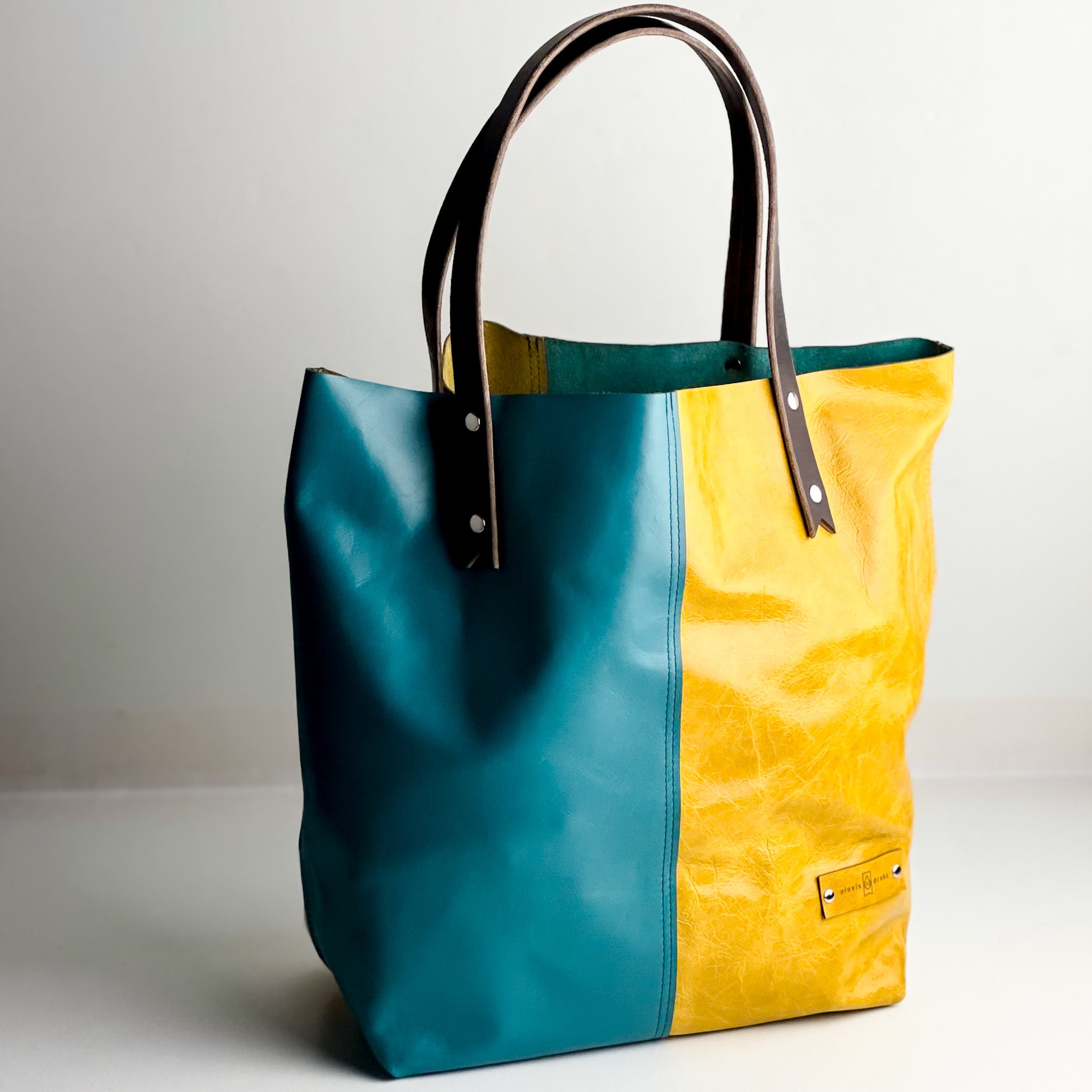 Relaxed Riviera Collection | Market Tote | Lagoon Blue + Sunrise Yellow