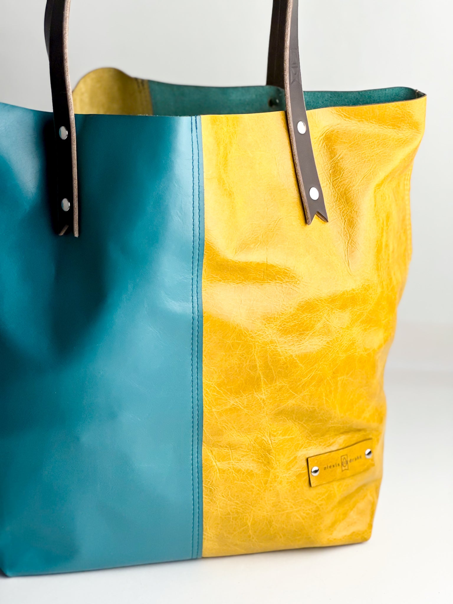 Relaxed Riviera Collection | Market Tote | Lagoon Blue + Sunrise Yellow