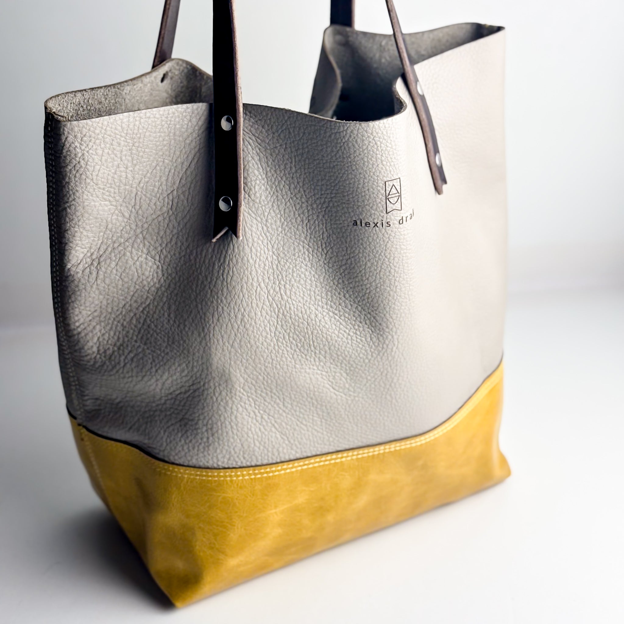 Relaxed Riviera Collection | Market Tote | Linen Gray + Sunrise Yellow