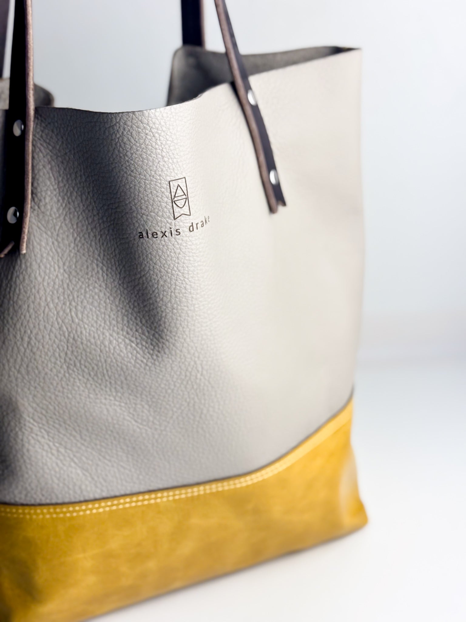 Relaxed Riviera Collection | Market Tote | Linen Gray + Sunrise Yellow
