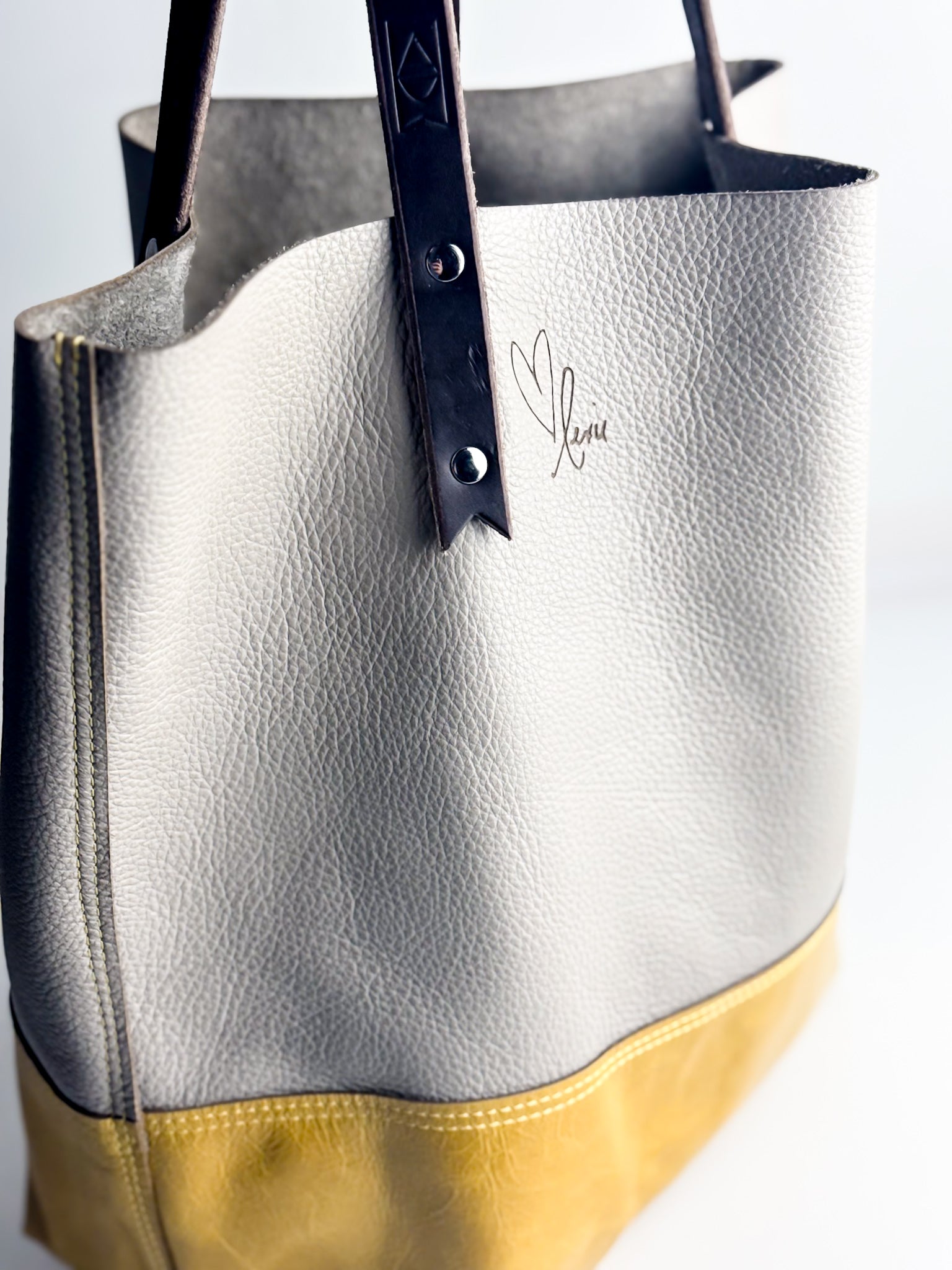 Relaxed Riviera Collection | Market Tote | Linen Gray + Sunrise Yellow