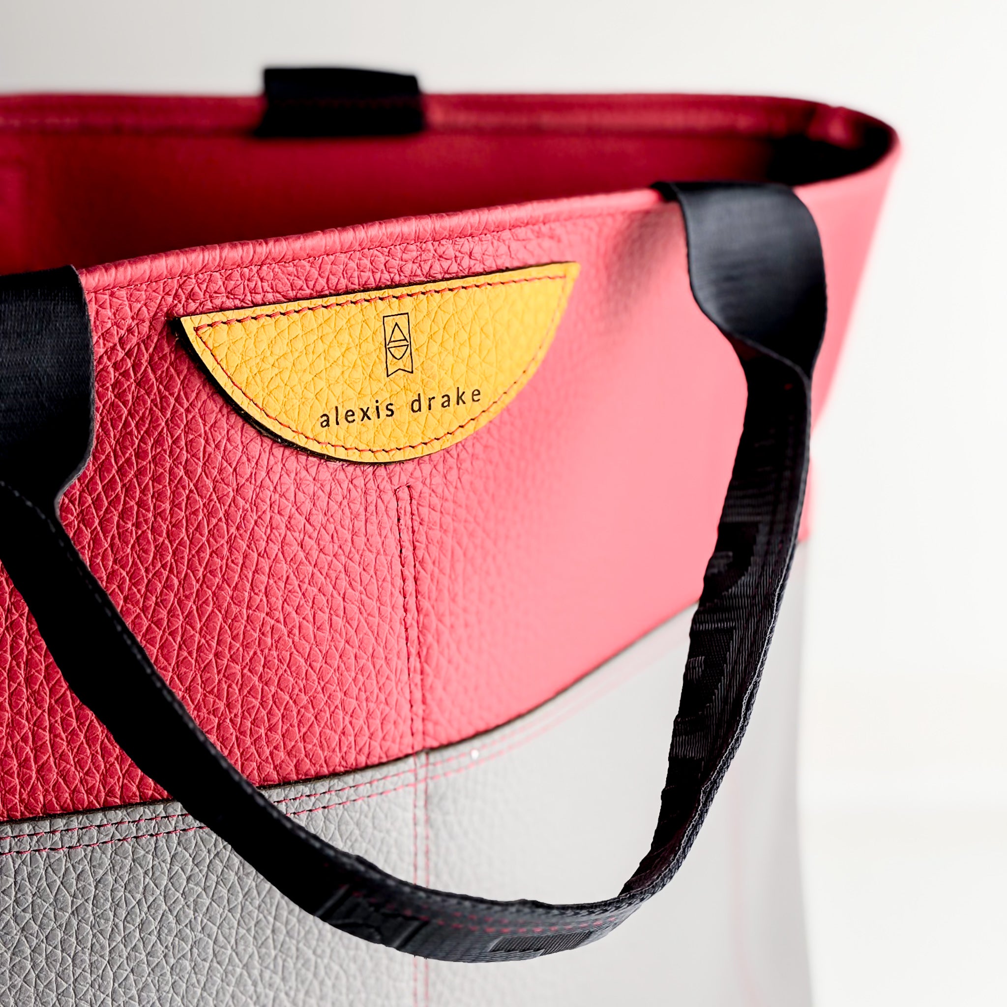 Luxe Collection | Charlotte Shoulder Tote | Coral + Light Gray