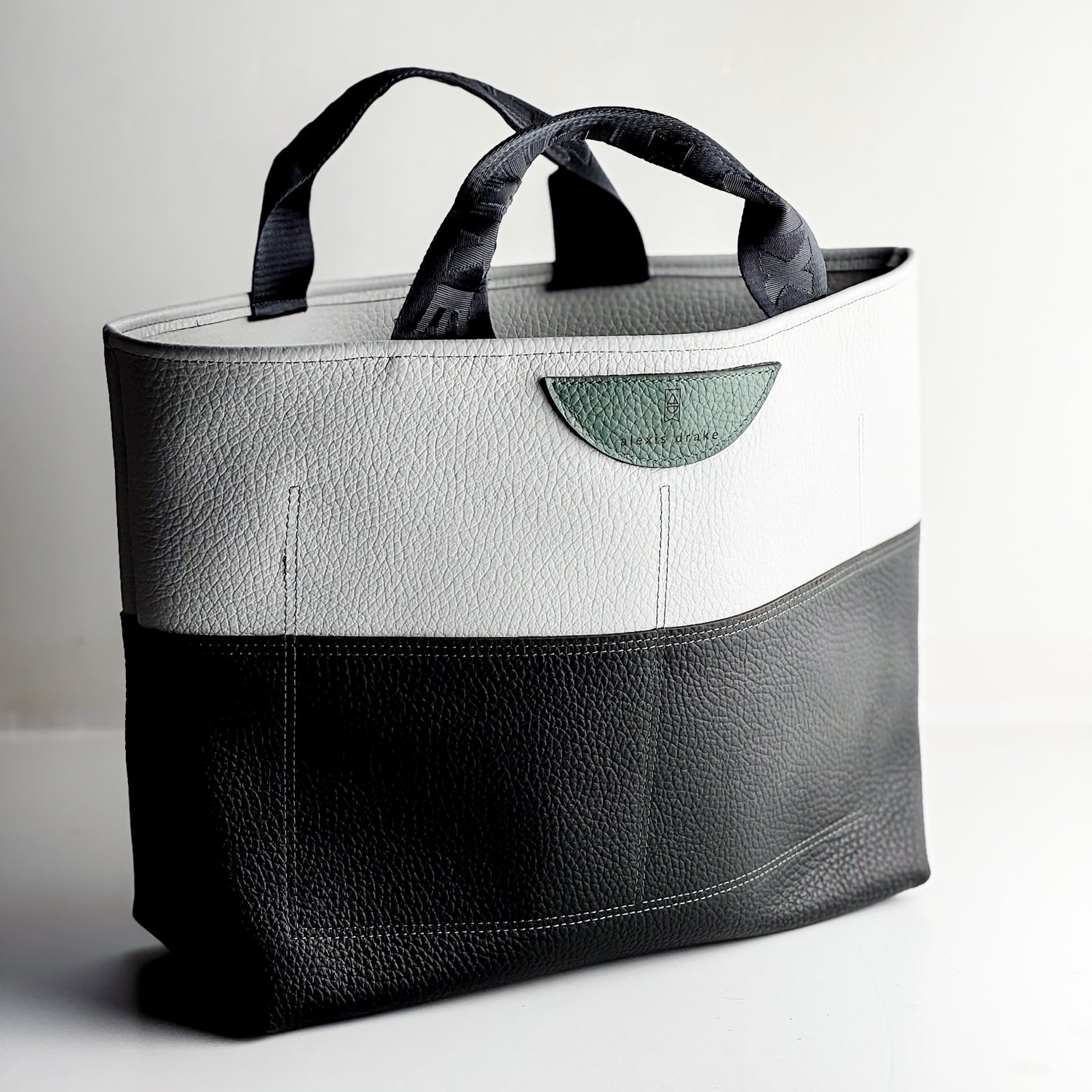 Luxe Collection | Charlotte Shoulder Tote | Light Gray + Black