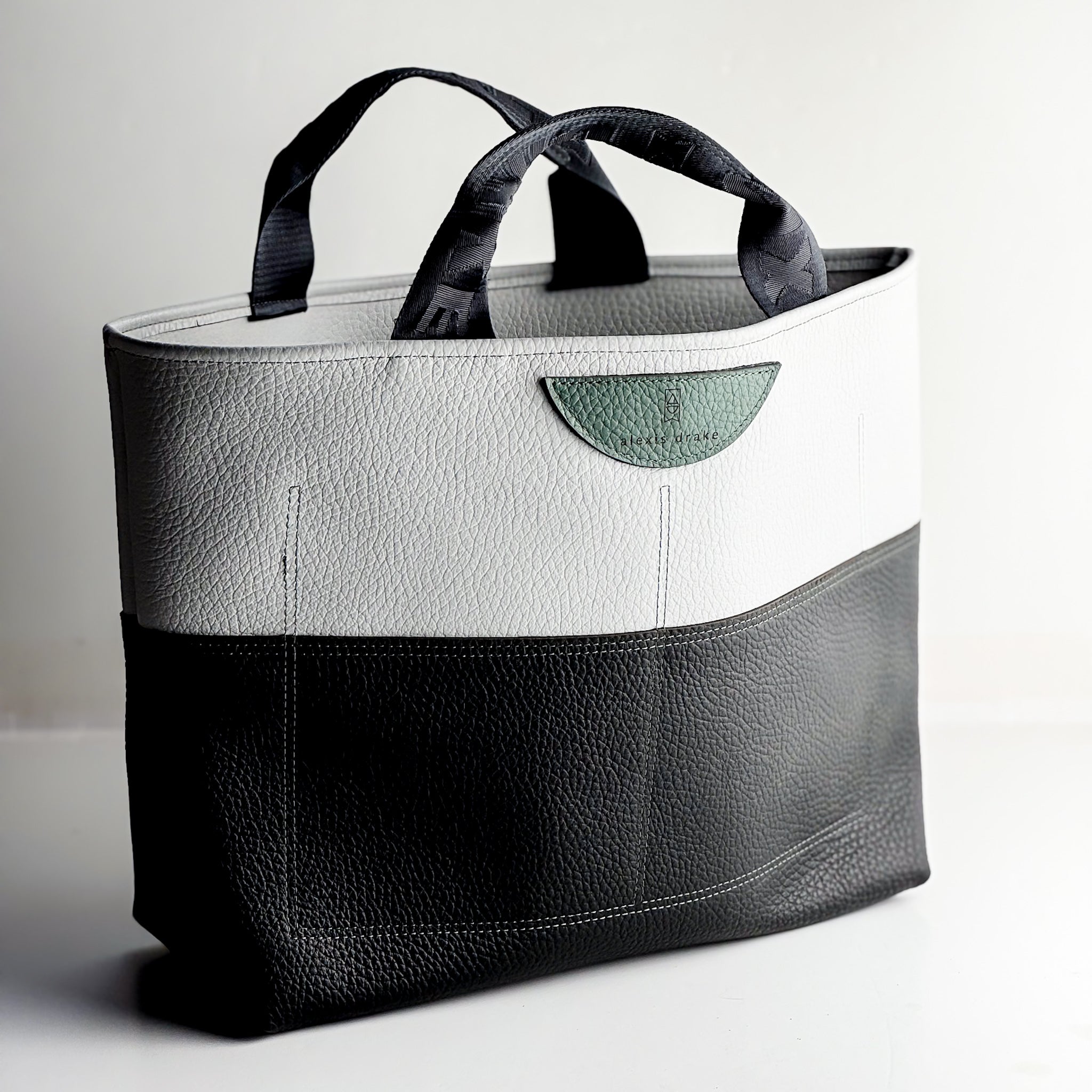 Luxe Collection | Charlotte Shoulder Tote | Light Gray + Black