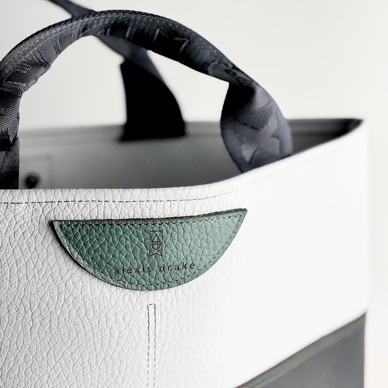 Luxe Collection | Charlotte Shoulder Tote | Light Gray + Black