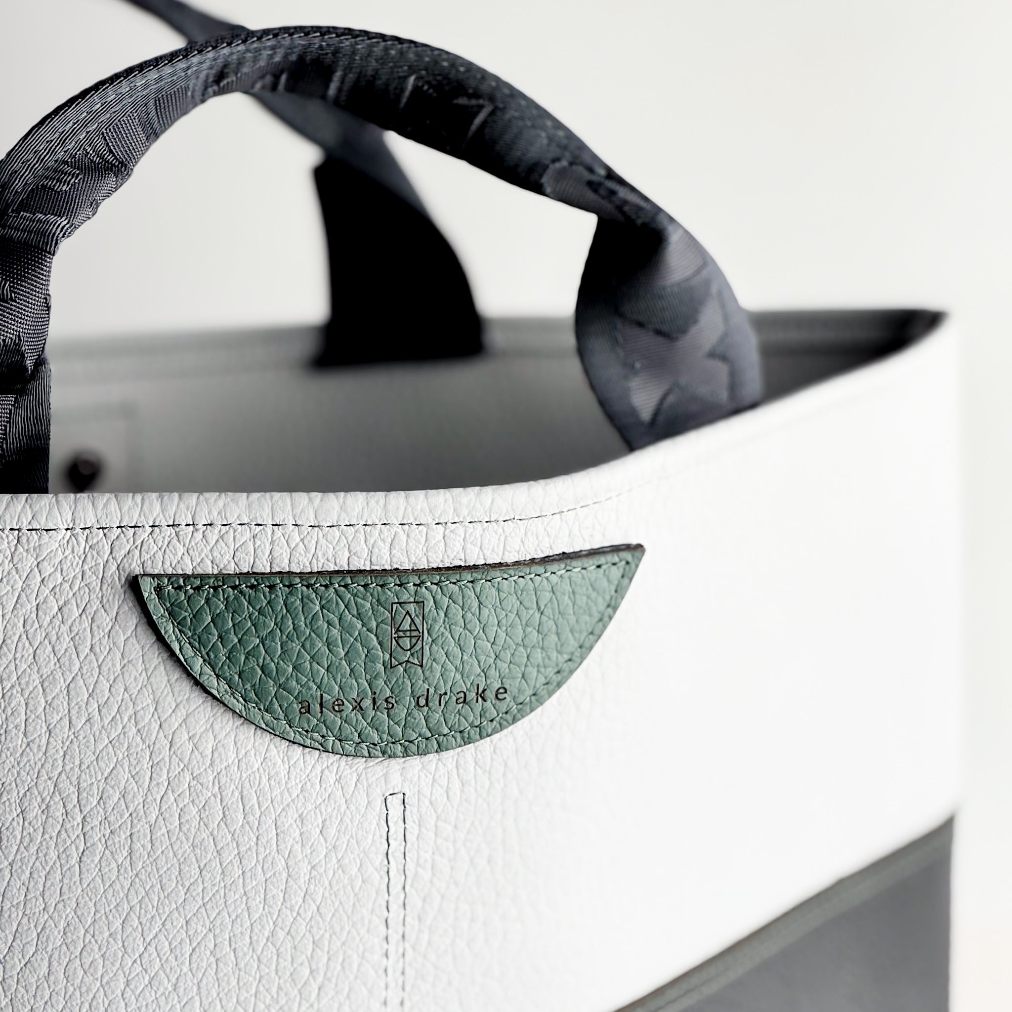 Luxe Collection | Charlotte Shoulder Tote | Light Gray + Black
