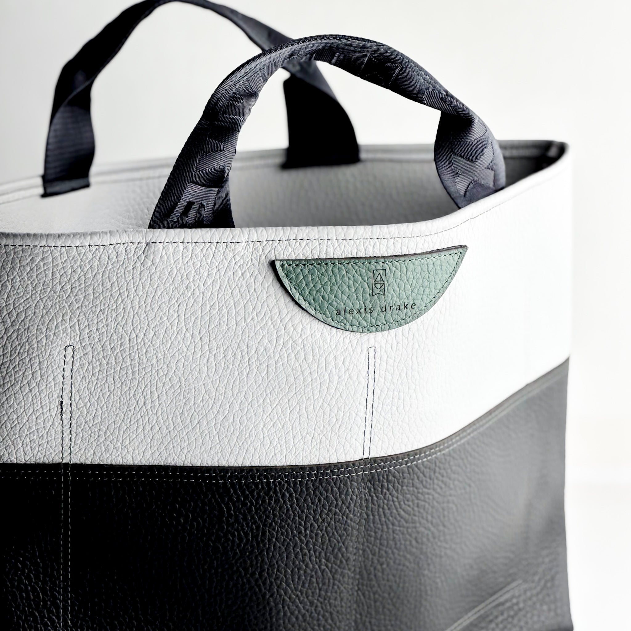Luxe Collection | Charlotte Shoulder Tote | Light Gray + Black