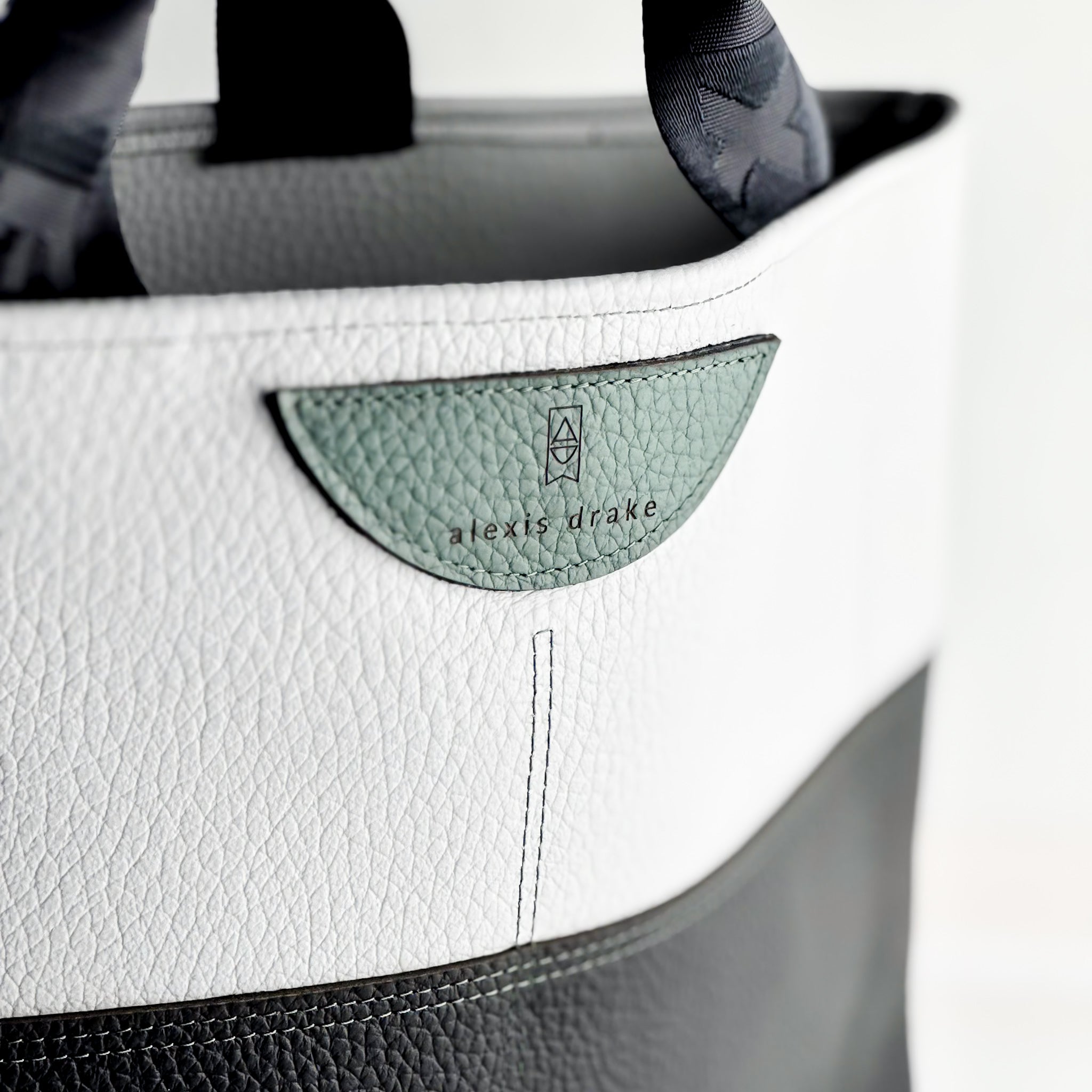 Luxe Collection | Charlotte Shoulder Tote | Light Gray + Black