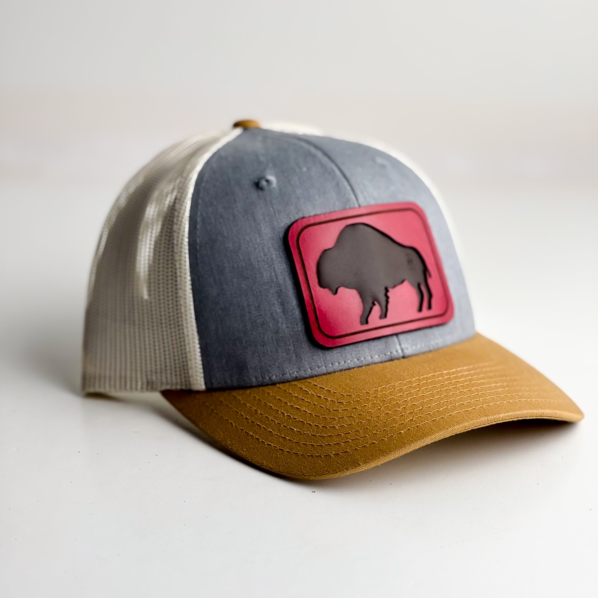 Bison Trucker Hat | Yellow + Pink