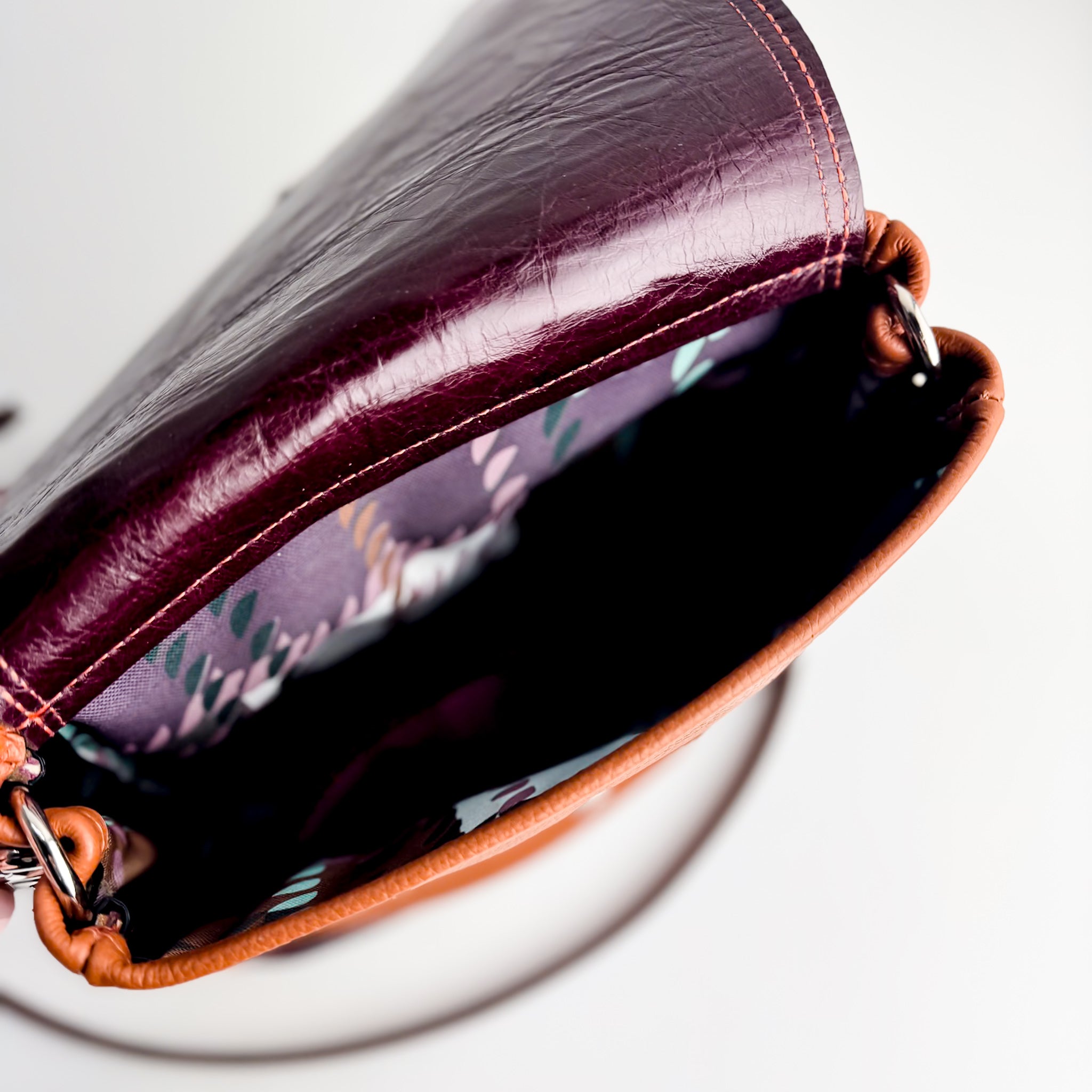 Autumn Reverie Collection | Mini E Crossbody | Rust Pebble