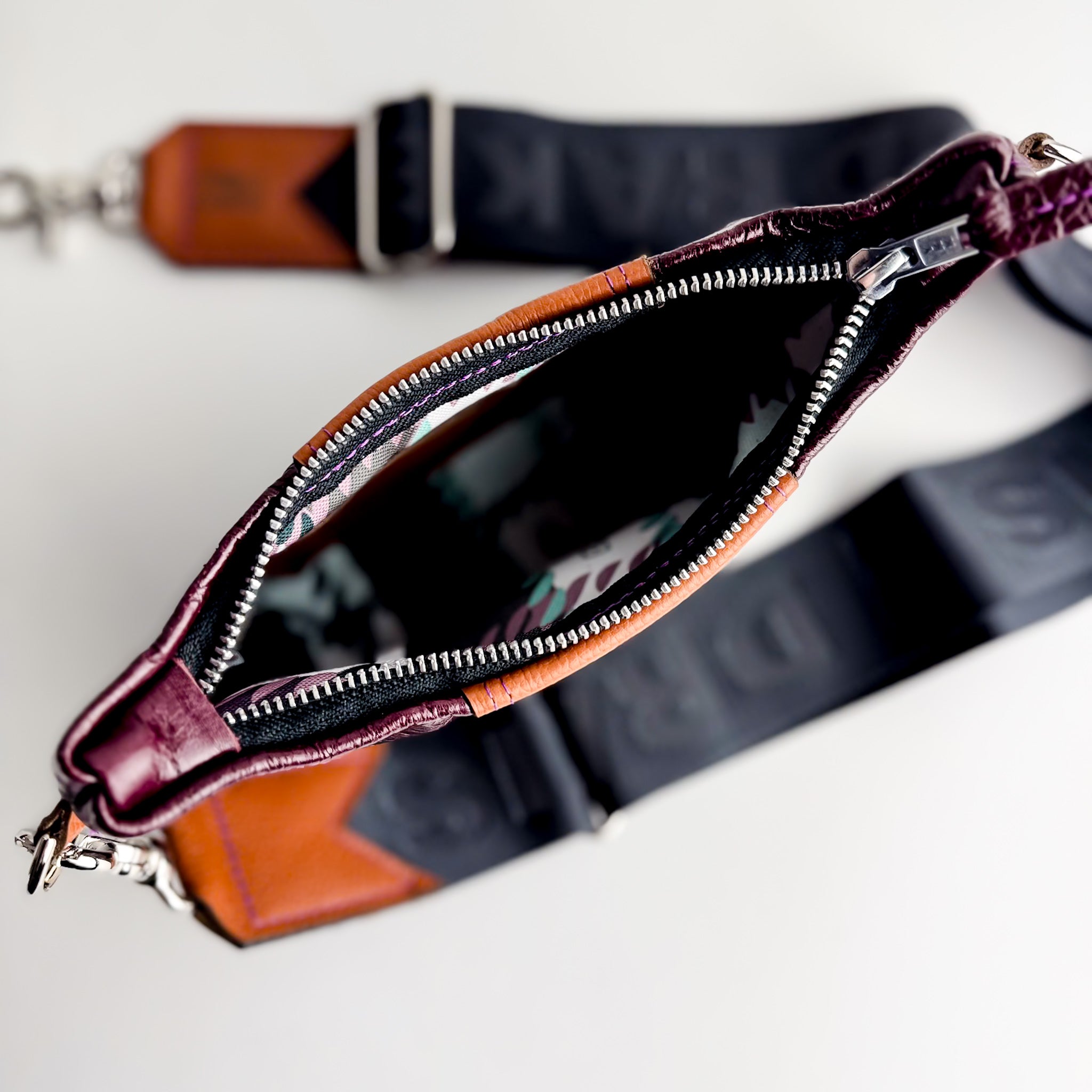 Autumn Reverie Collection | Penelope Crossbody | Plum + Rust Pebble