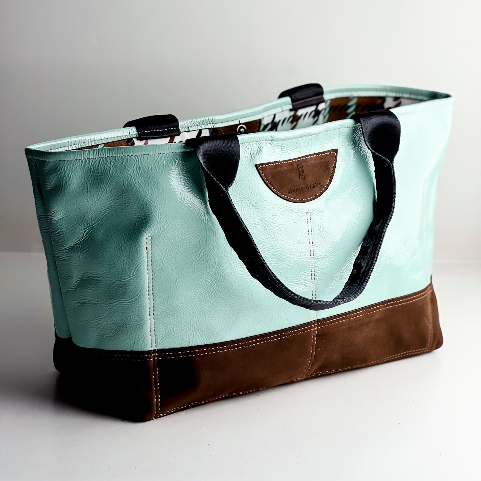 Autumn Reverie Collection | Getaway Tote | Ice Box Blue + Mocha Suede