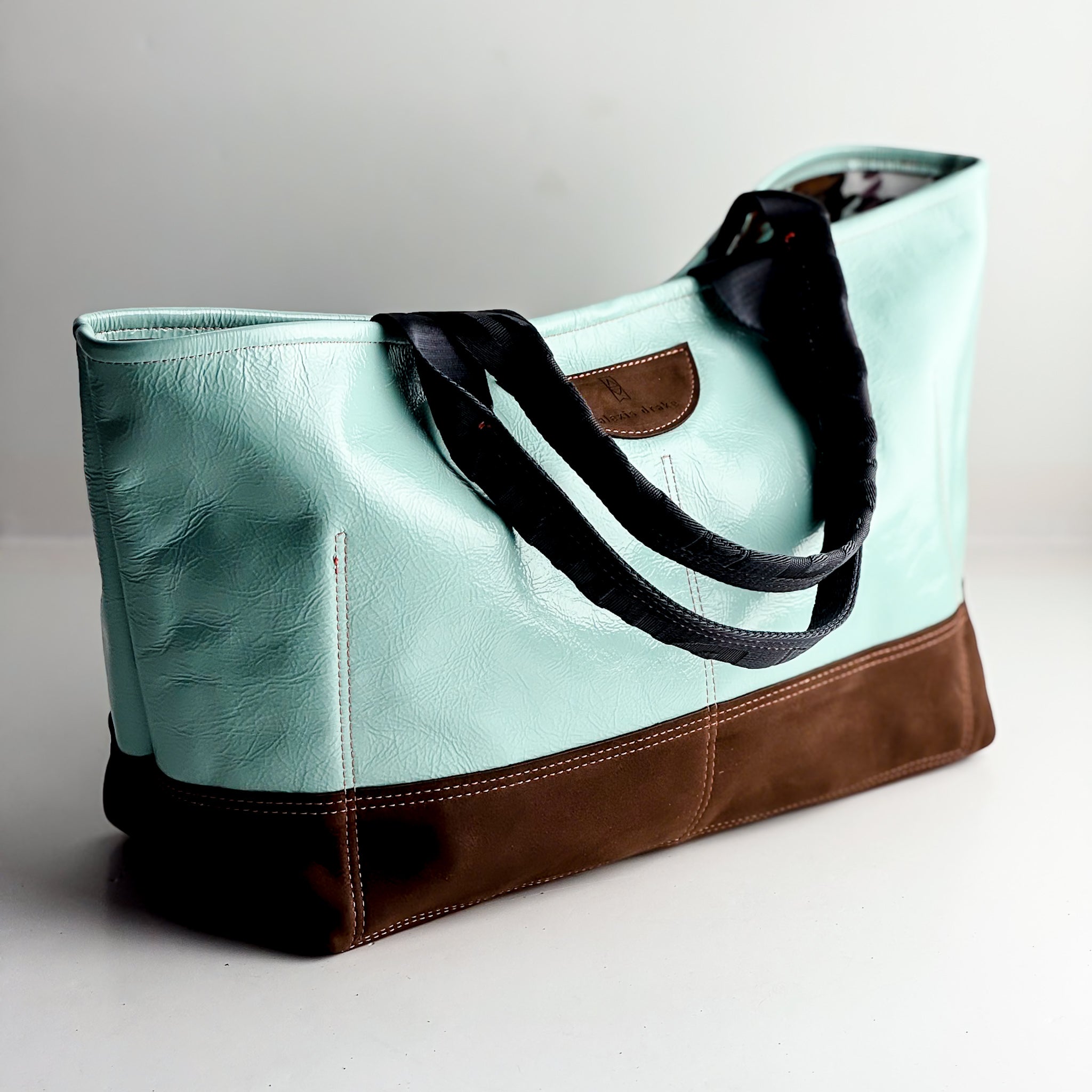 Autumn Reverie Collection | Getaway Tote | Ice Box Blue + Mocha Suede