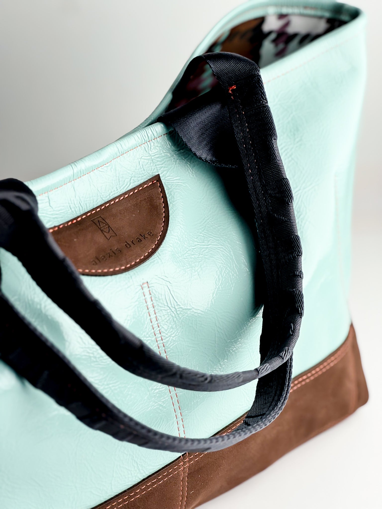 Autumn Reverie Collection | Getaway Tote | Ice Box Blue + Mocha Suede