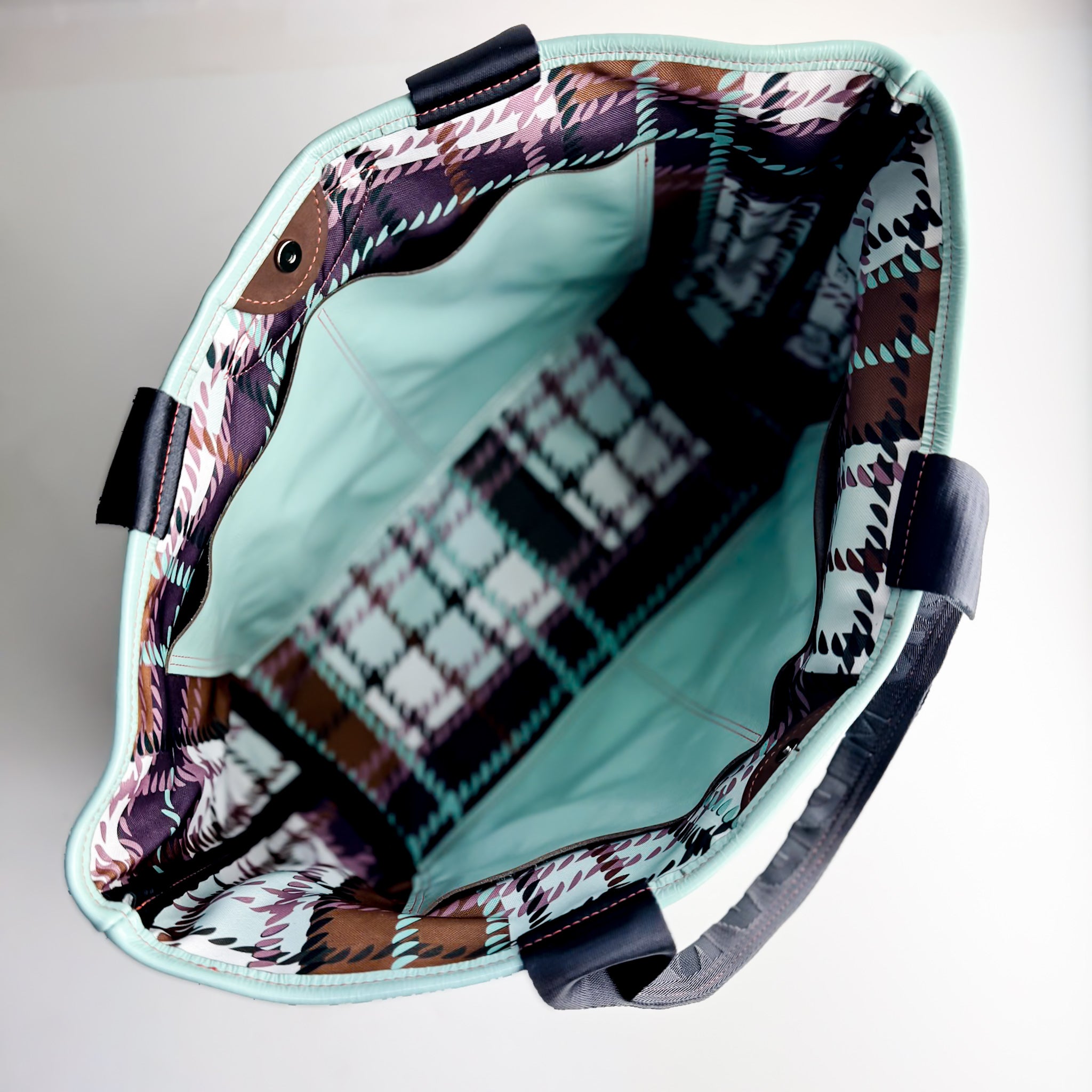 Autumn Reverie Collection | Getaway Tote | Ice Box Blue + Mocha Suede