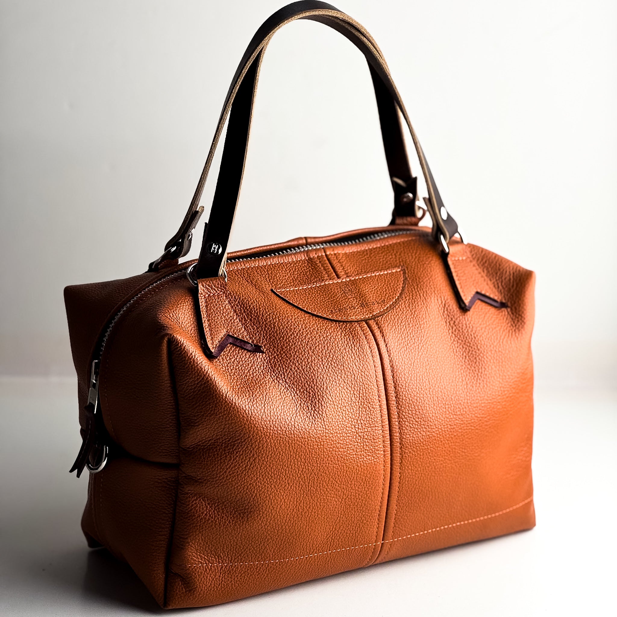 Autumn Reverie Collection | Eliza Satchel + Shoulder Tote | Rust Pebble