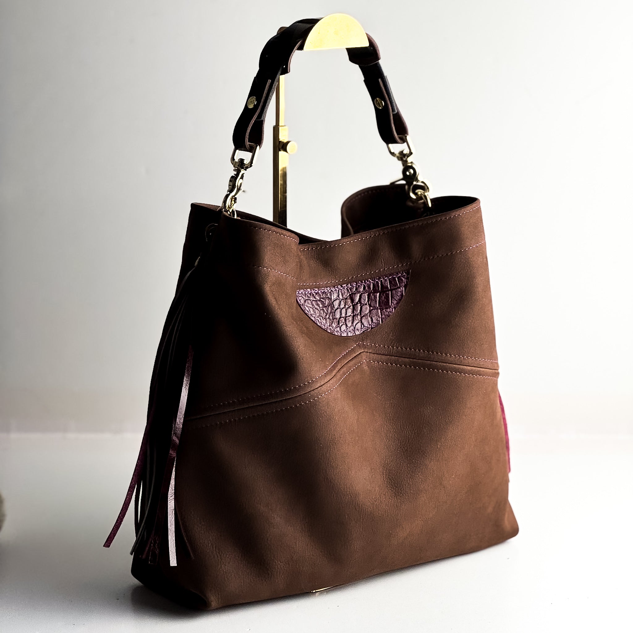 Autumn Reverie Collection | Eleanor Shoulder Tote | Mocha Suede