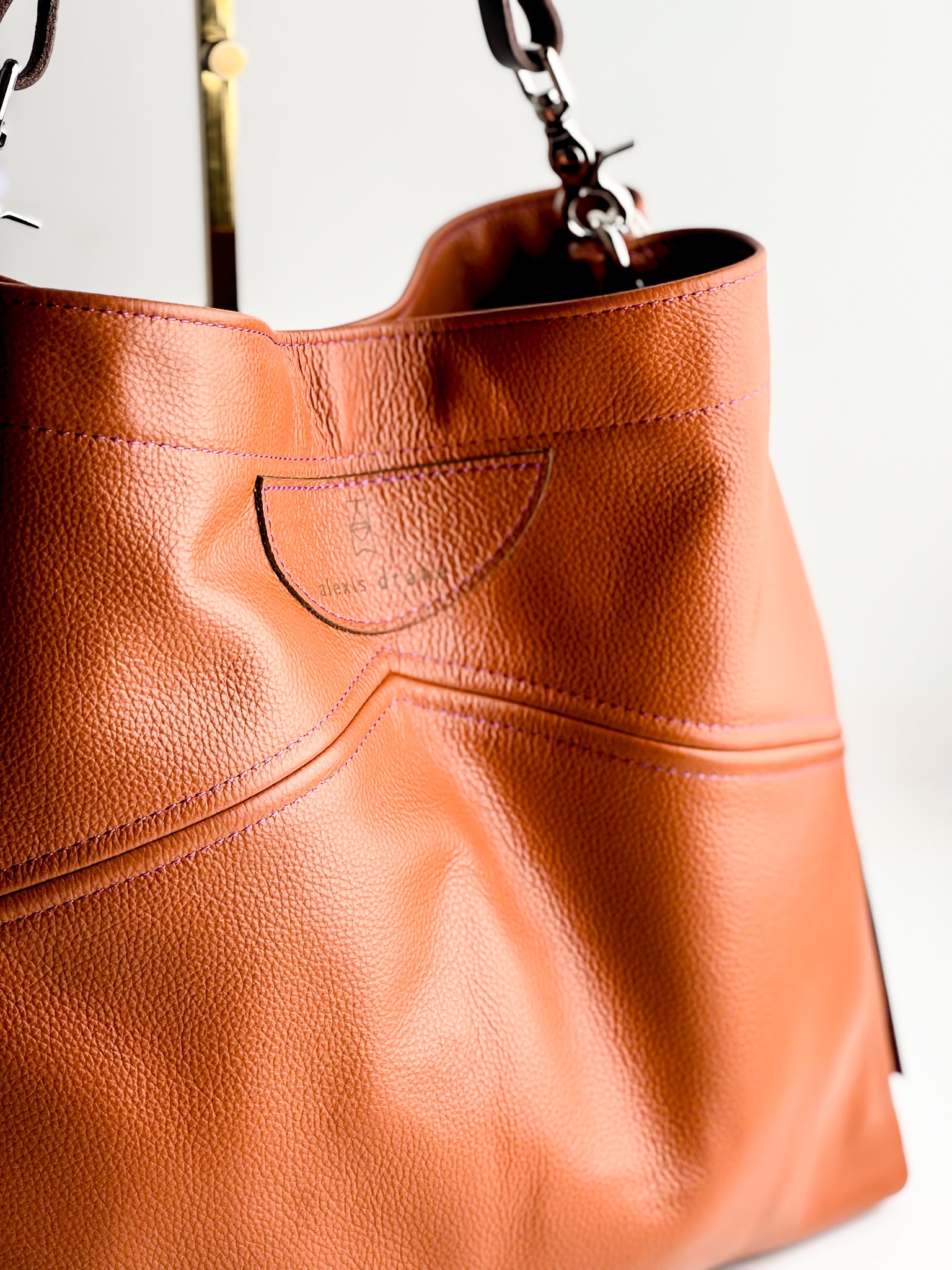 Autumn Reverie Collection | Eleanor Shoulder Tote | Rust Pebble