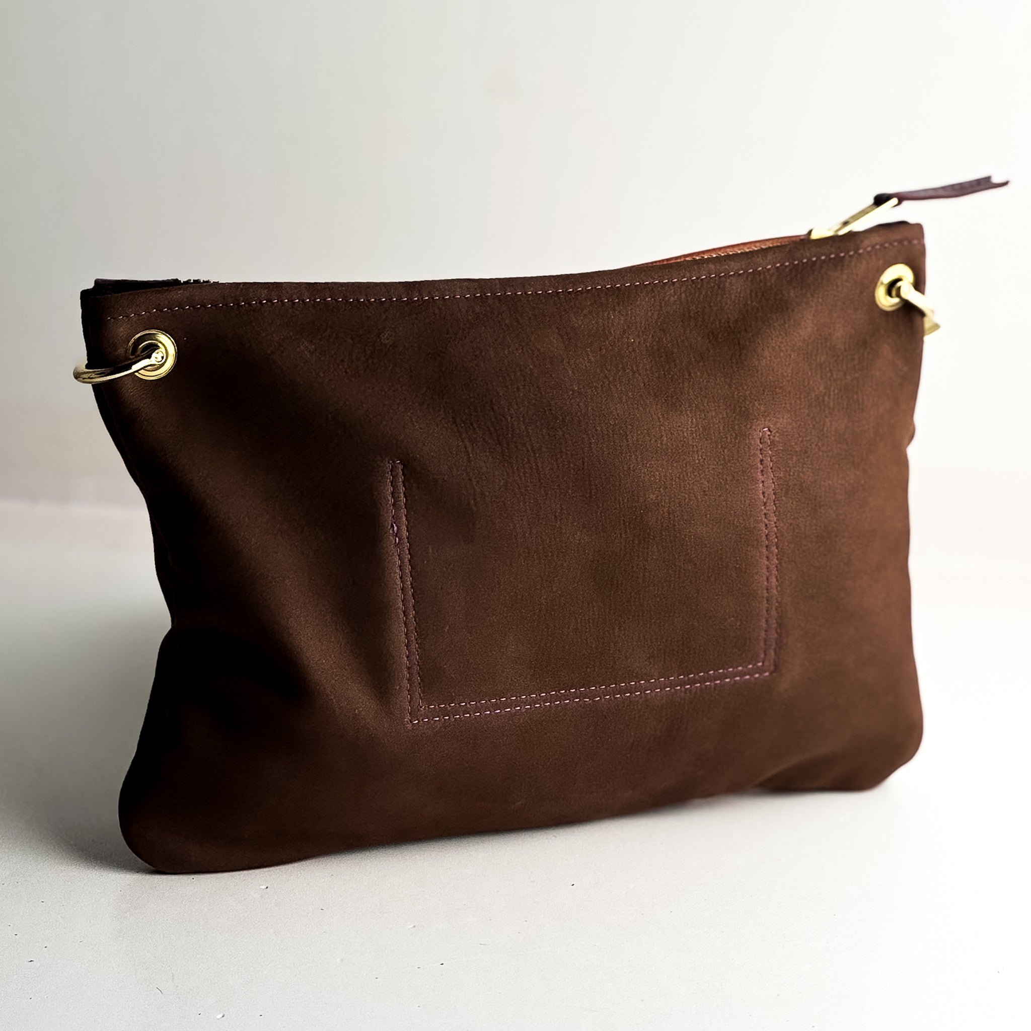 Autumn Reverie Collection | Jackie Clutch | Rust Pebble + Ice Box Blue + Mocha Suede