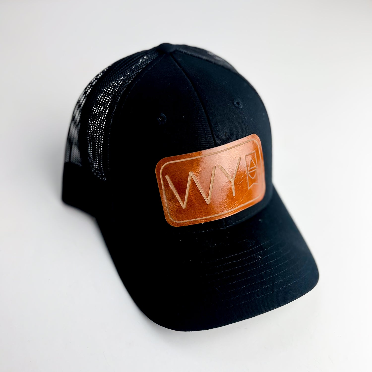 WY Trucker Hat | Black + Whiskey Patch