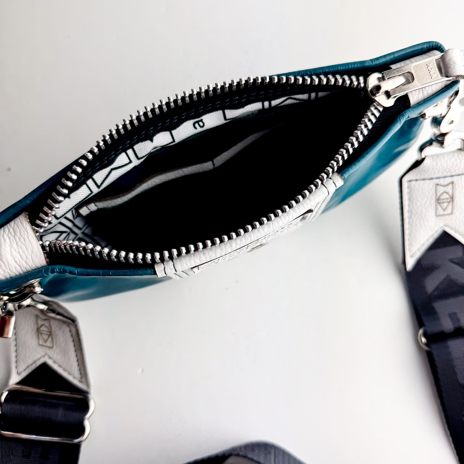 Steamboat Collection | Belt Bag Clutch + Crossbody | Turquoise + White Pebble