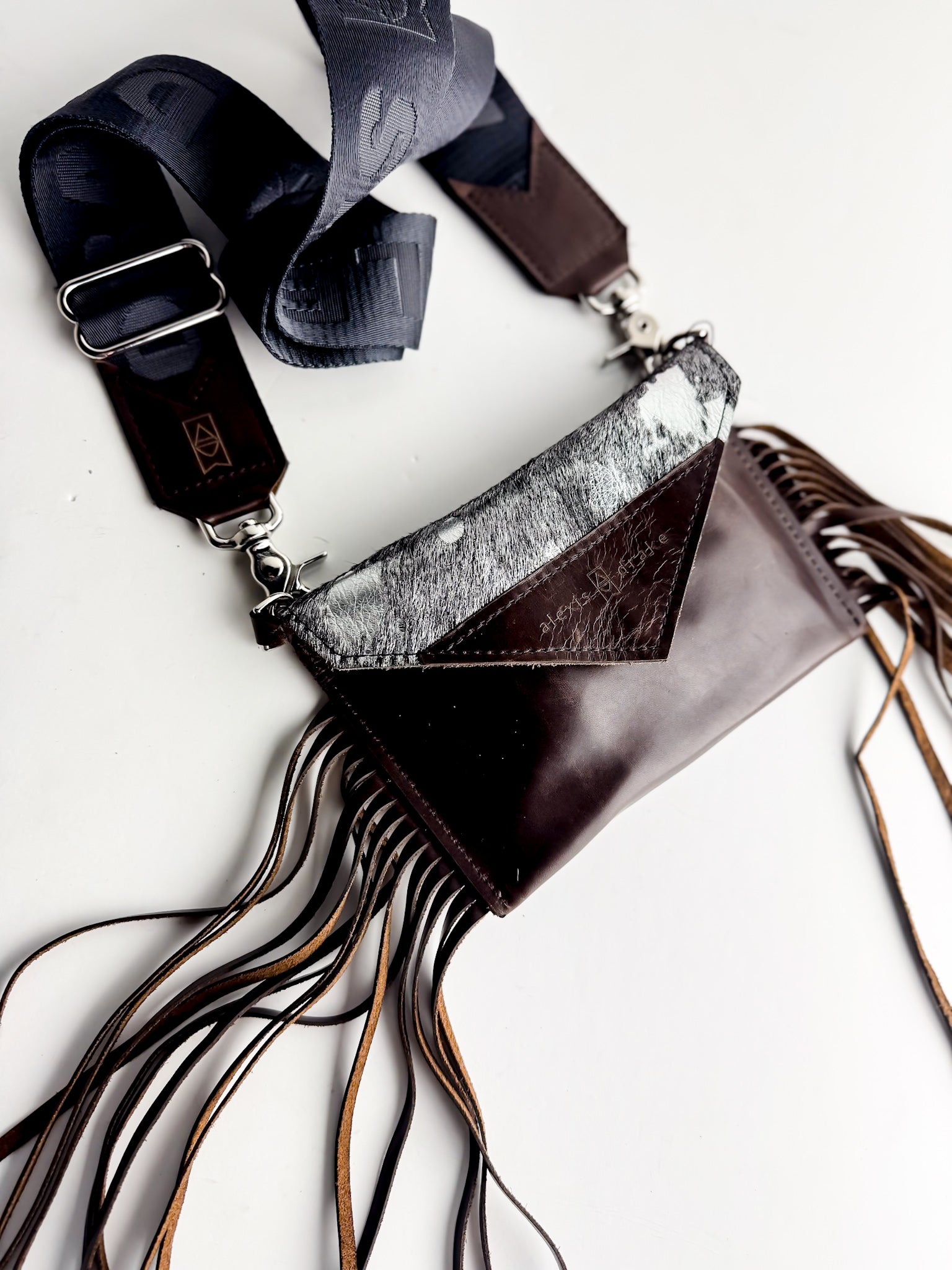 Rodeo Collection | Envelope Cellphone Crossbody | Metallic Hair-on-Hide + Rocky