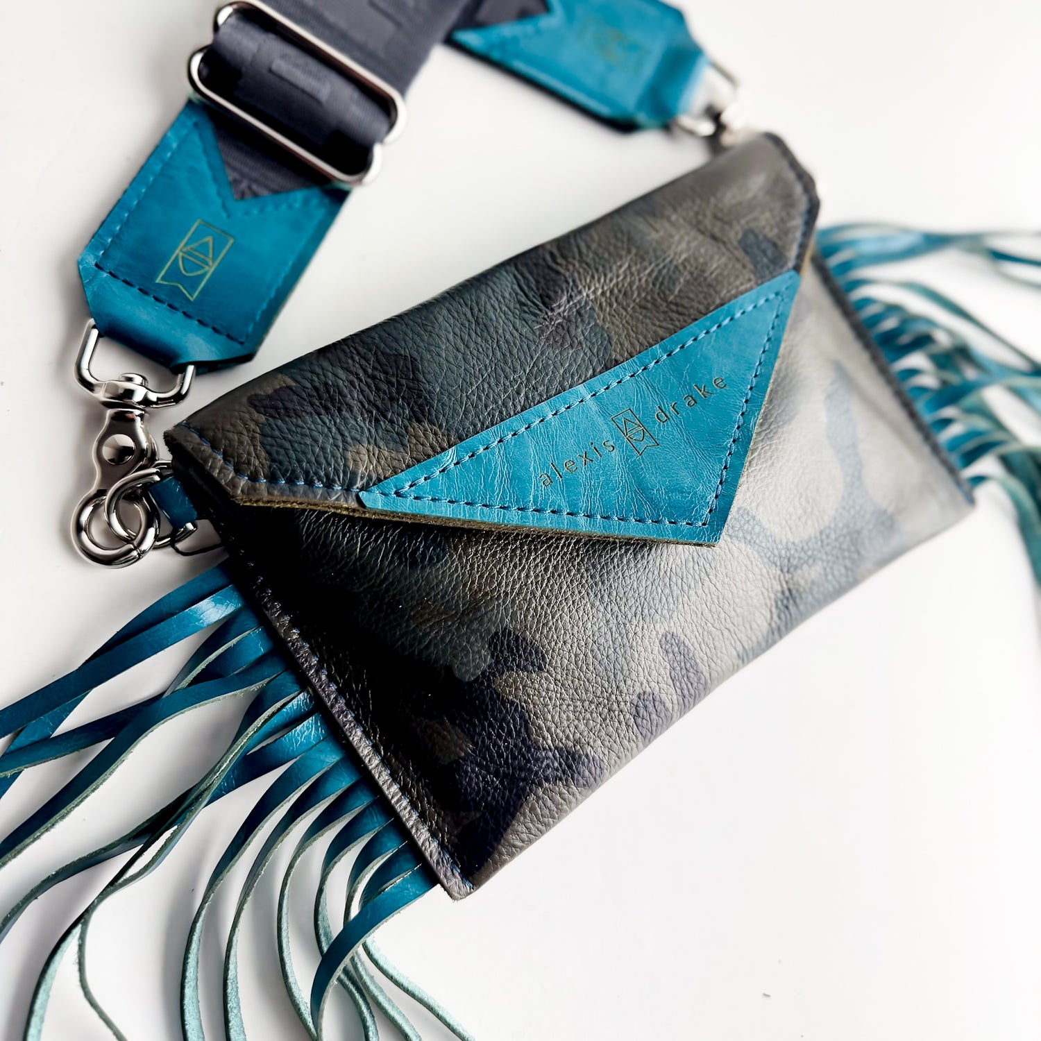 Rodeo Collection | Envelope Cellphone Crossbody | Camo + Turquoise