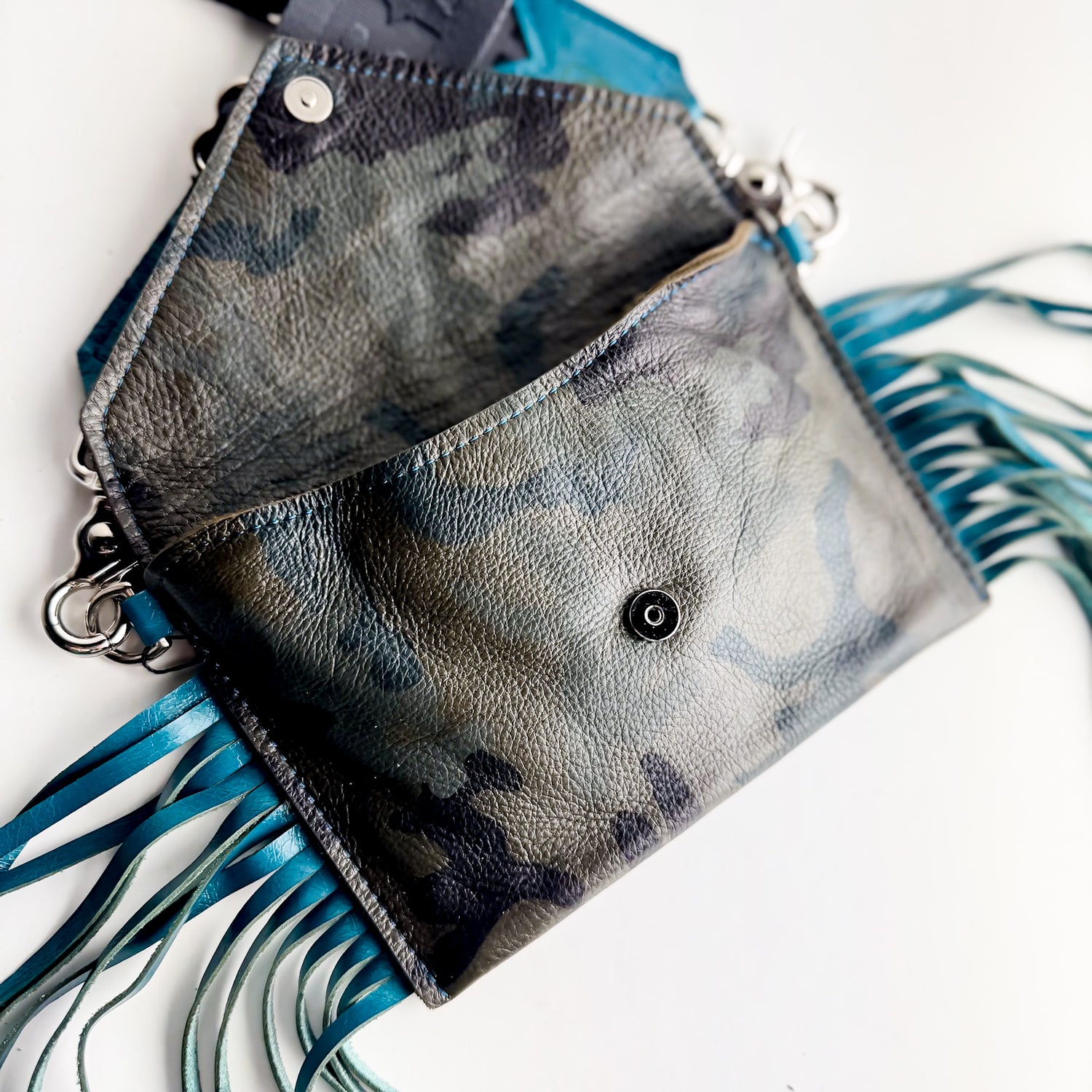 Rodeo Collection | Envelope Cellphone Crossbody | Camo + Turquoise