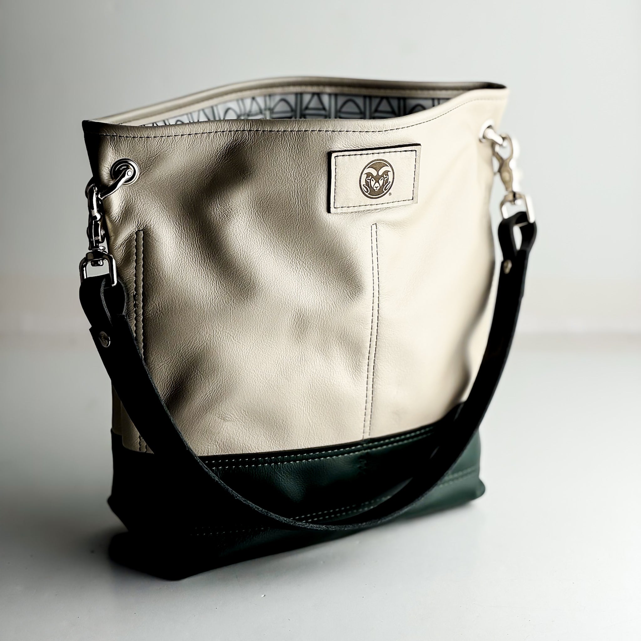 CSU Ram Collection | Tivoli Shoulder Tote | Platinum + Forest