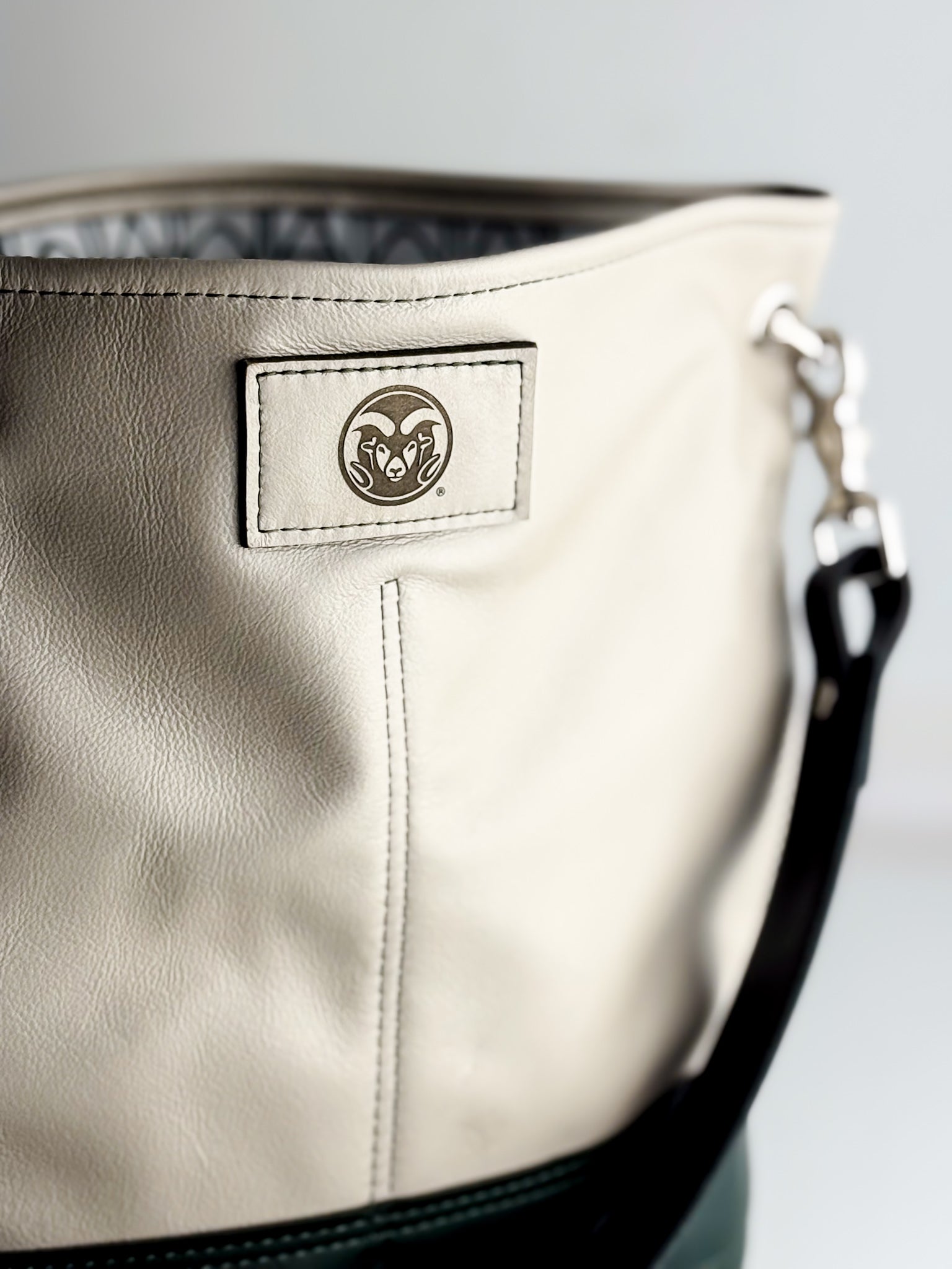 CSU Ram Collection | Tivoli Shoulder Tote | Platinum + Forest