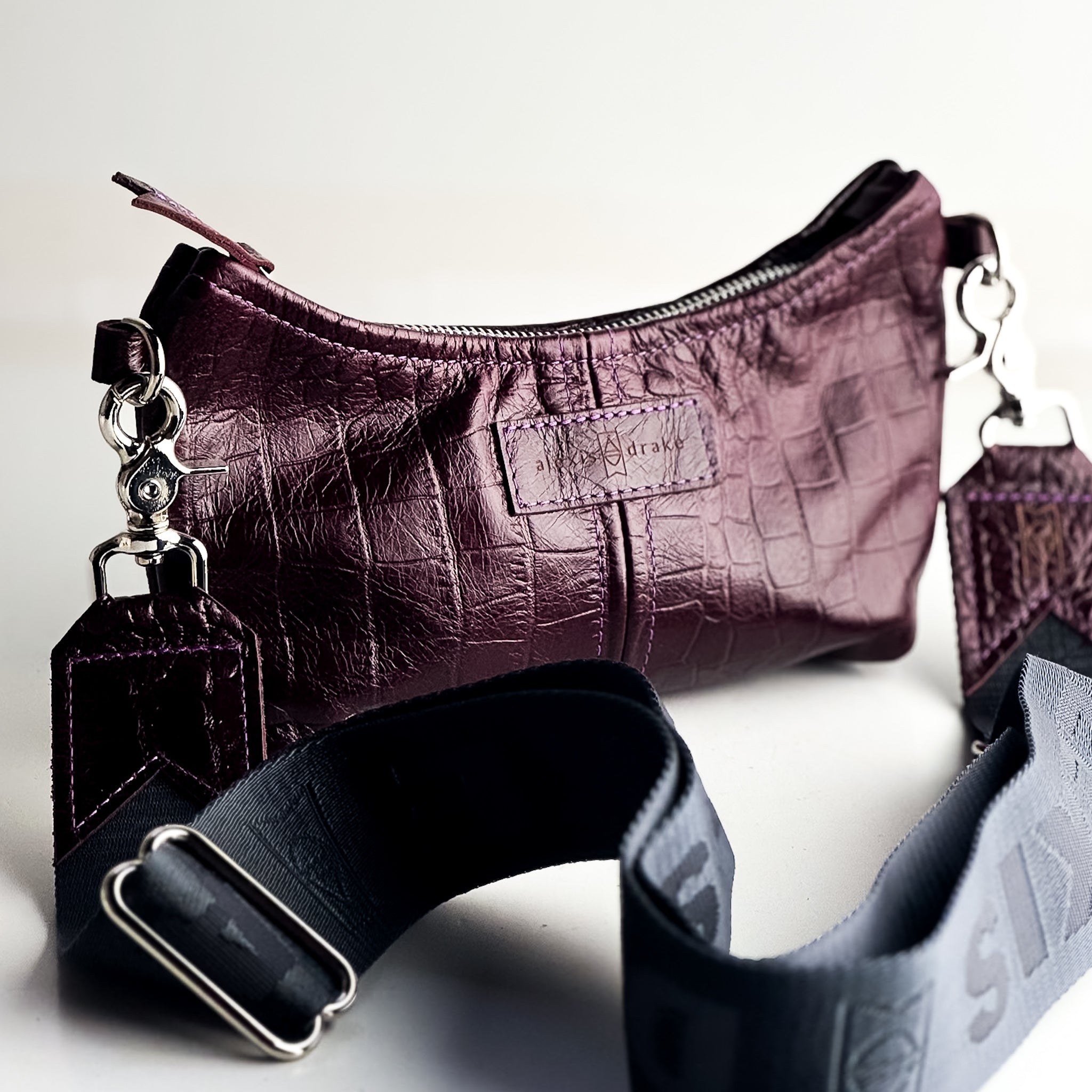 Autumn Reverie Collection | Penelope Crossbody | Plum Croc