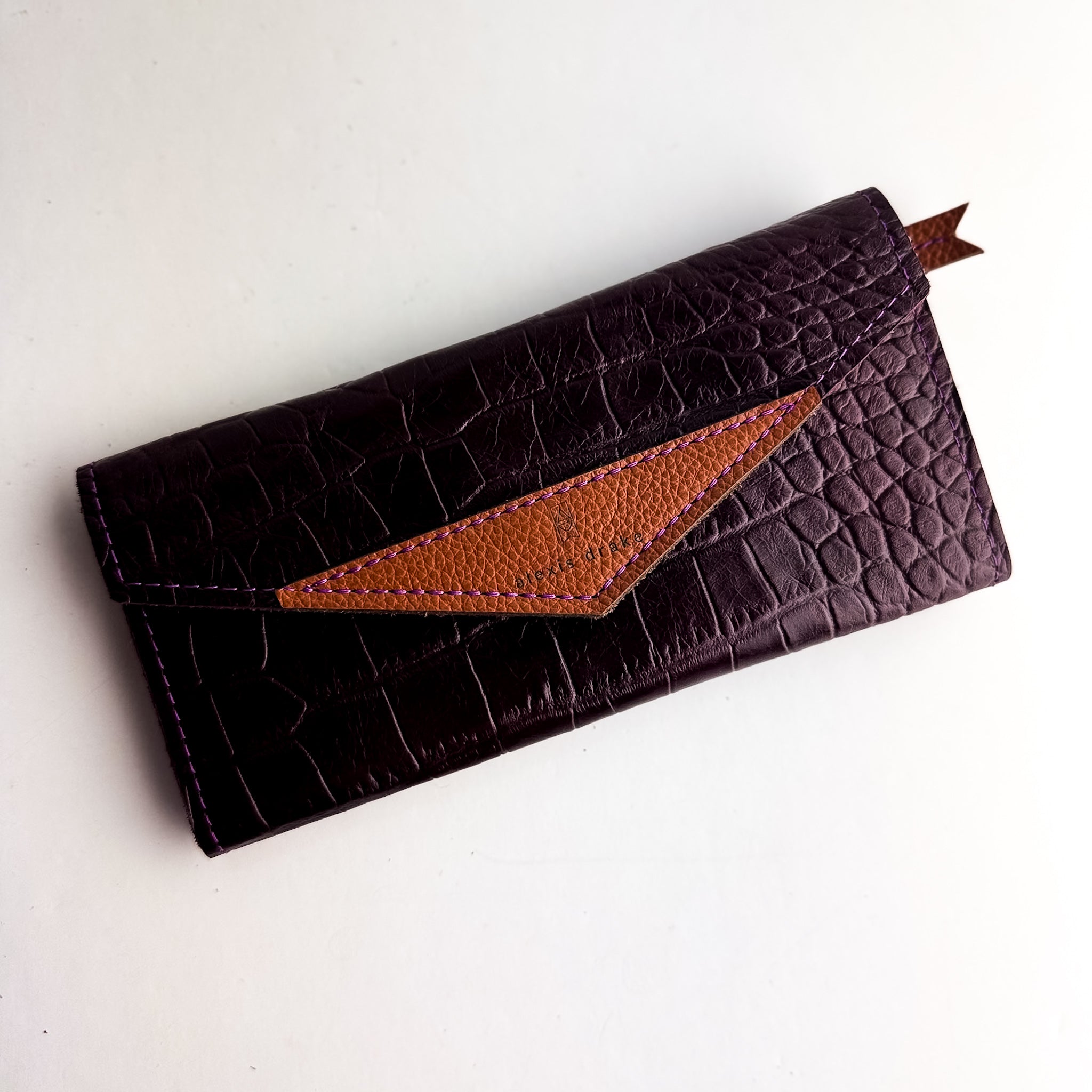 Autumn Reverie Collection | Genevieve Wallet | Plum Croc