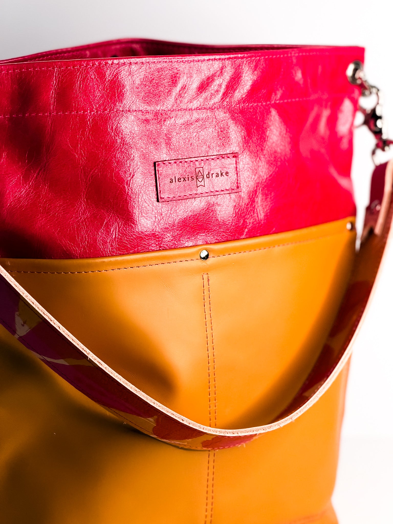 Color Theory Collection | Train Shoulder Tote | Wild Berry + Mustard