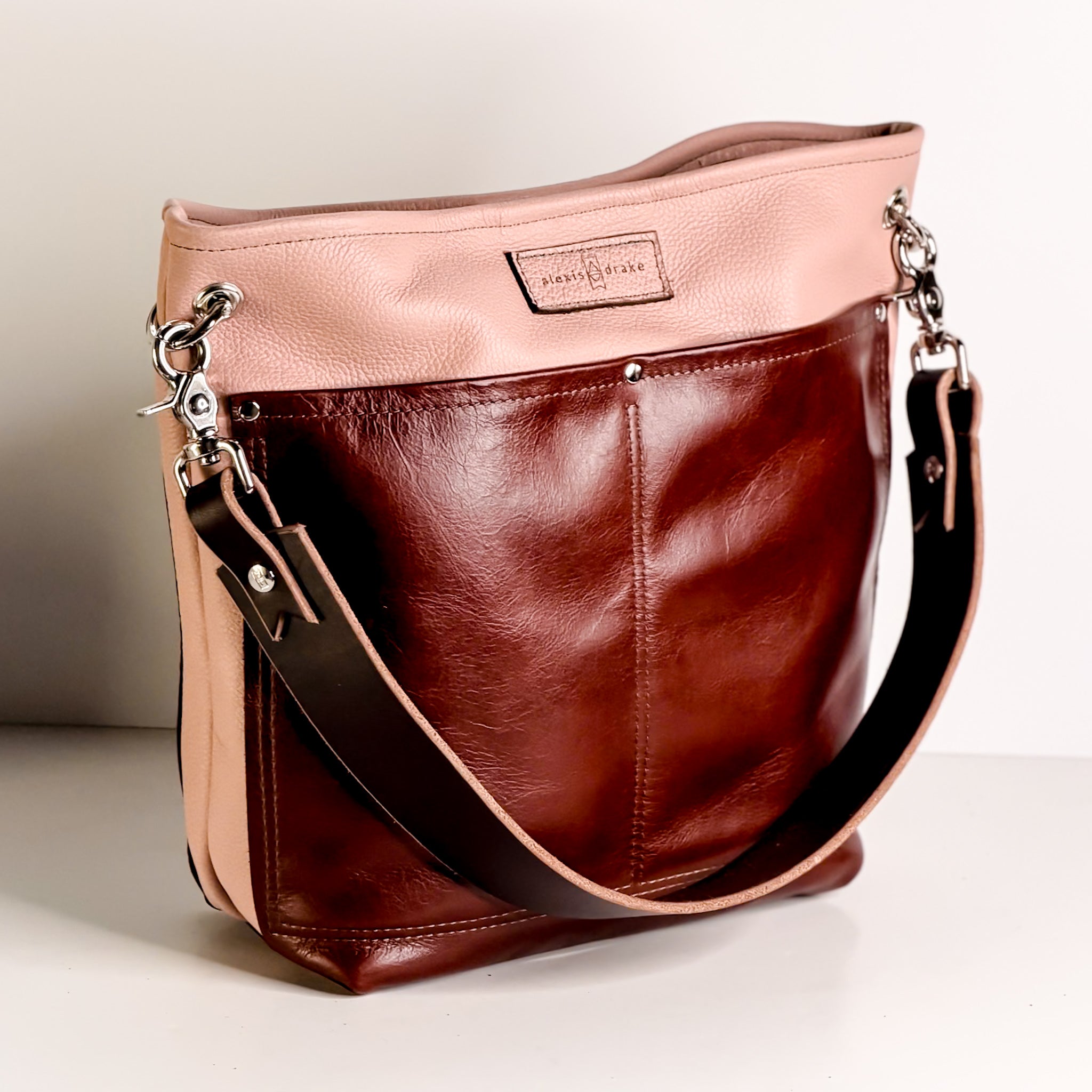 Open Range Collection | Tivoli Shoulder Tote | Dusty Rose + Rust