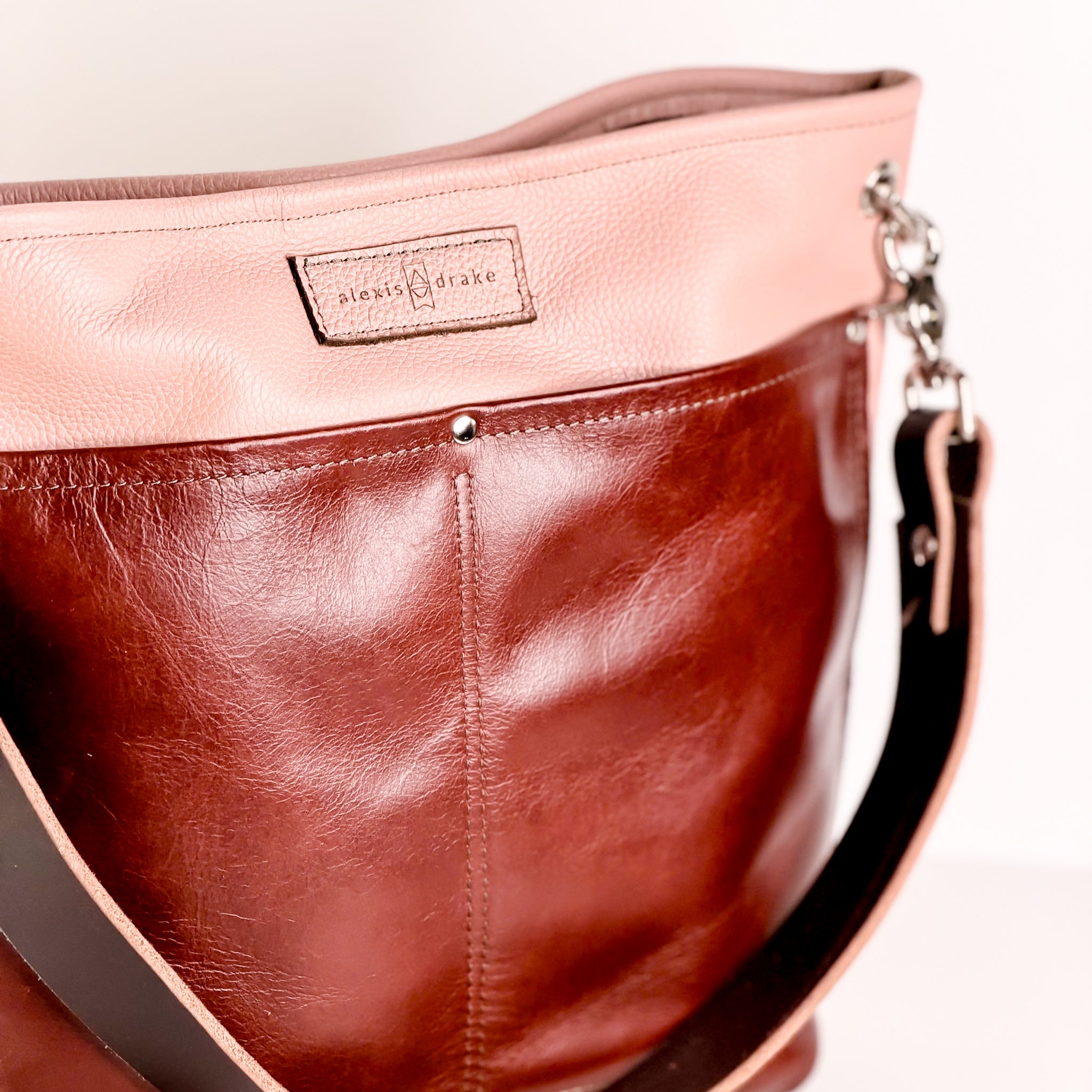 Open Range Collection | Tivoli Shoulder Tote | Dusty Rose + Rust