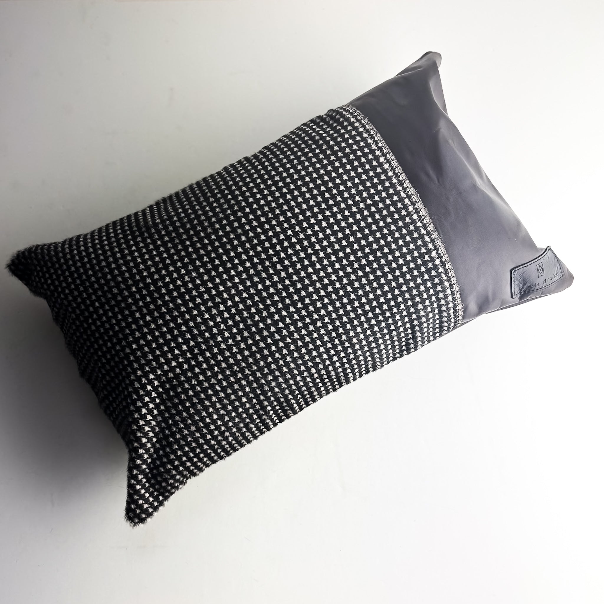 Home Collection | Small Lumbar Pillow | Houndstooth Hair-on-Hide + Rocky
